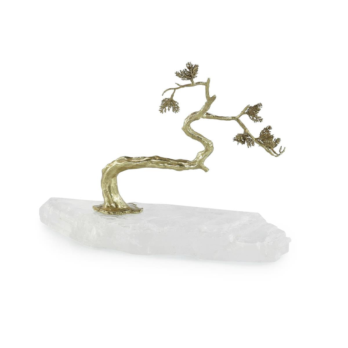 Winding Brass Tree on Selenite II – Art by John Richard | Sutter & Vale