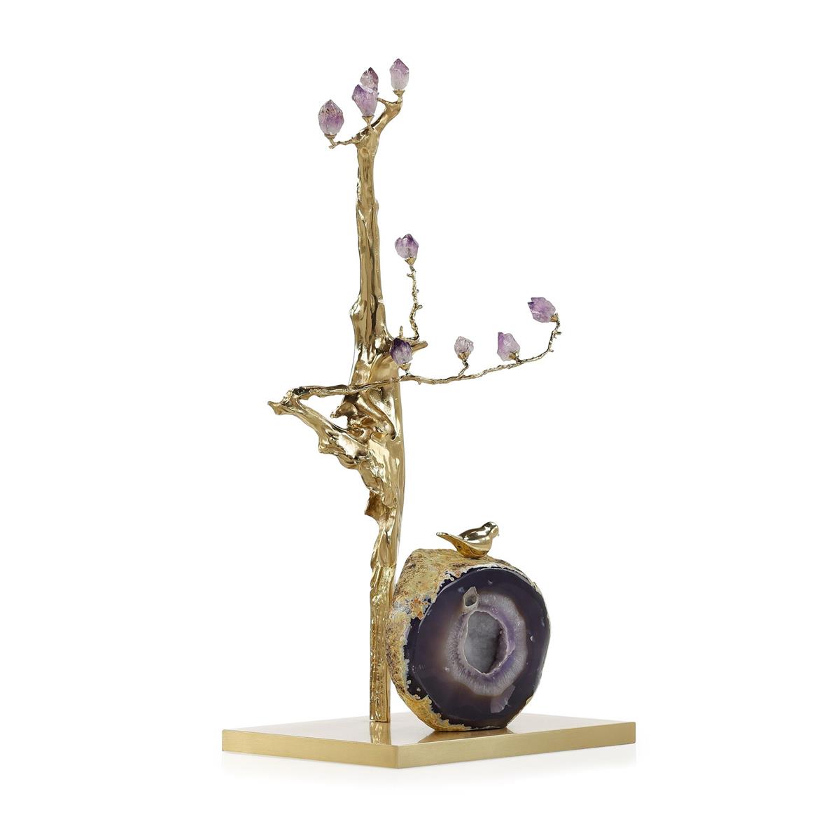 Amethyst Grove Sculpture on Brass Base – Art by John Richard | Sutter & Vale