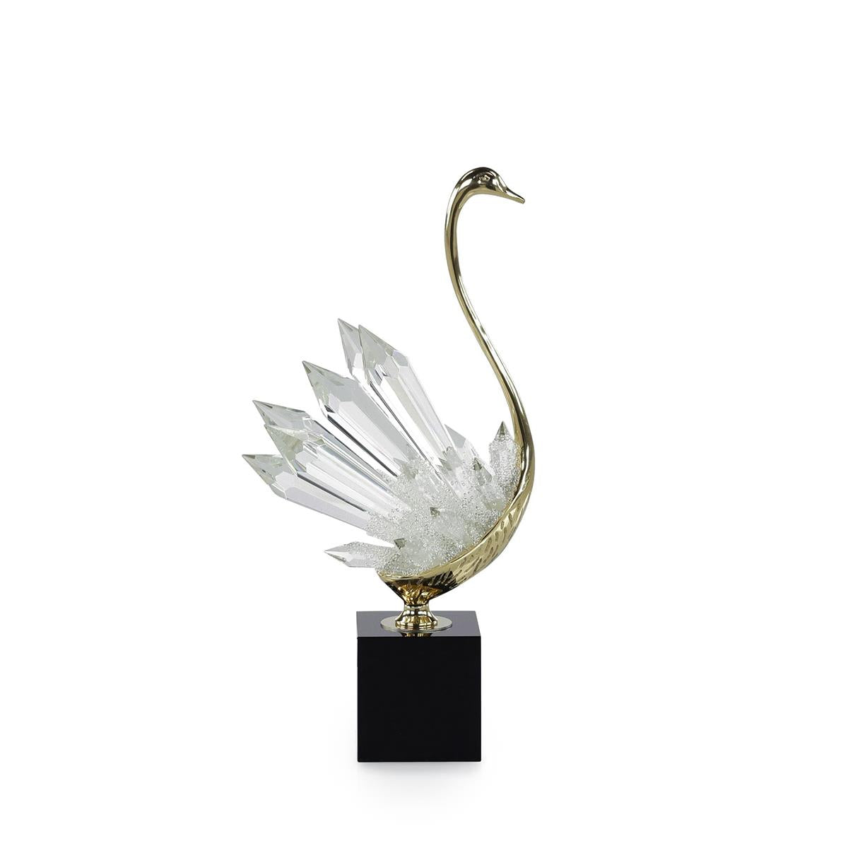 Crystalline Bird Sculpture on Black Base, Small – Art by John Richard | Sutter & Vale