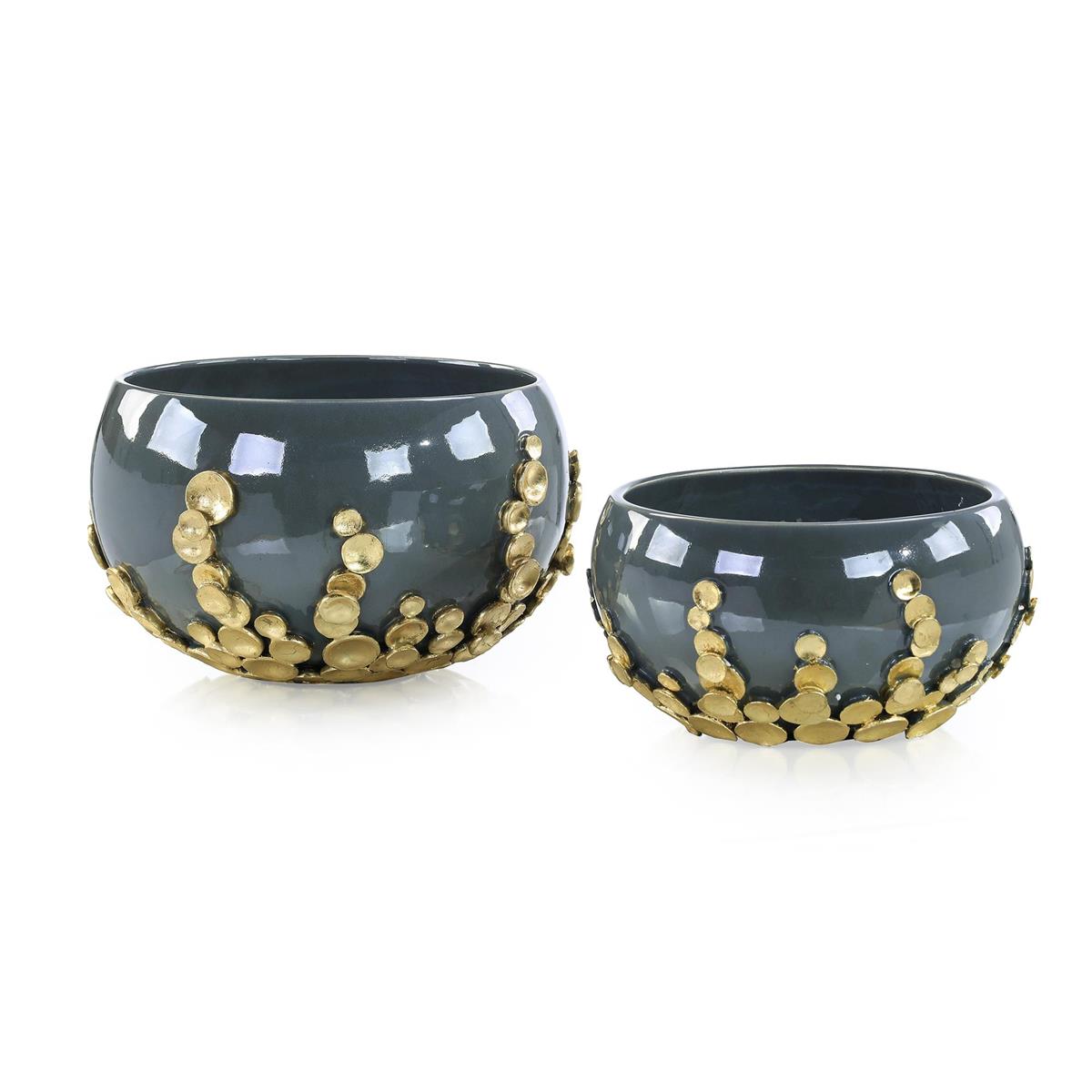 Golden Disc Bowls, Set of 2 by John Richard | Sutter & Vale