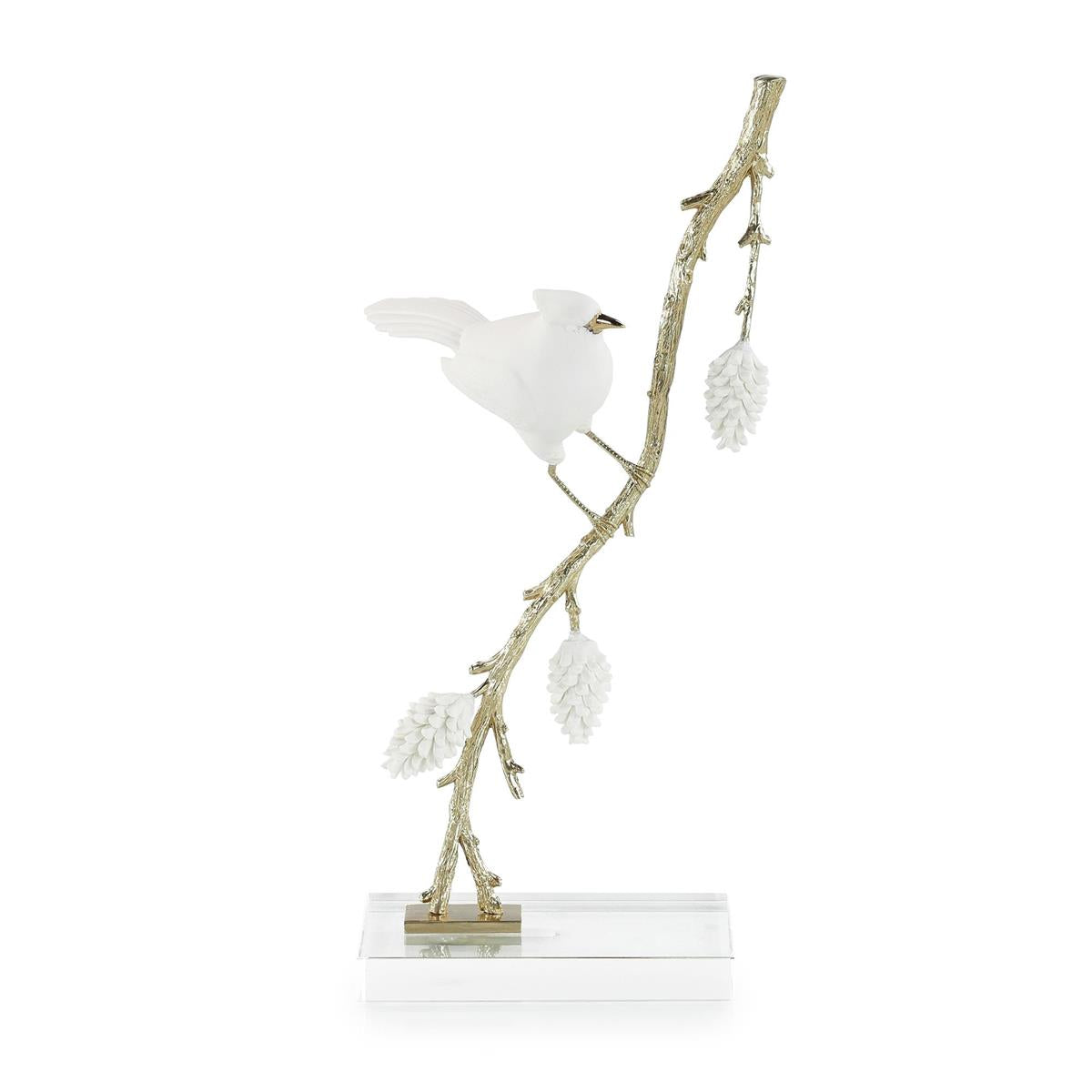 Porcelain Bird Sculpture on Pine Branch I by John Richard | Sutter & Vale