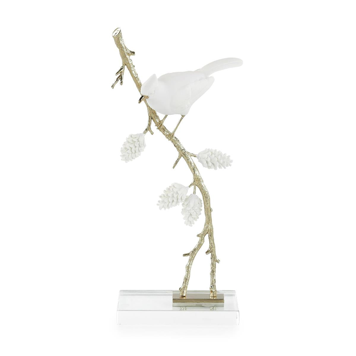Porcelain Bird Sculpture on Pine Branch II by John Richard | Sutter & Vale