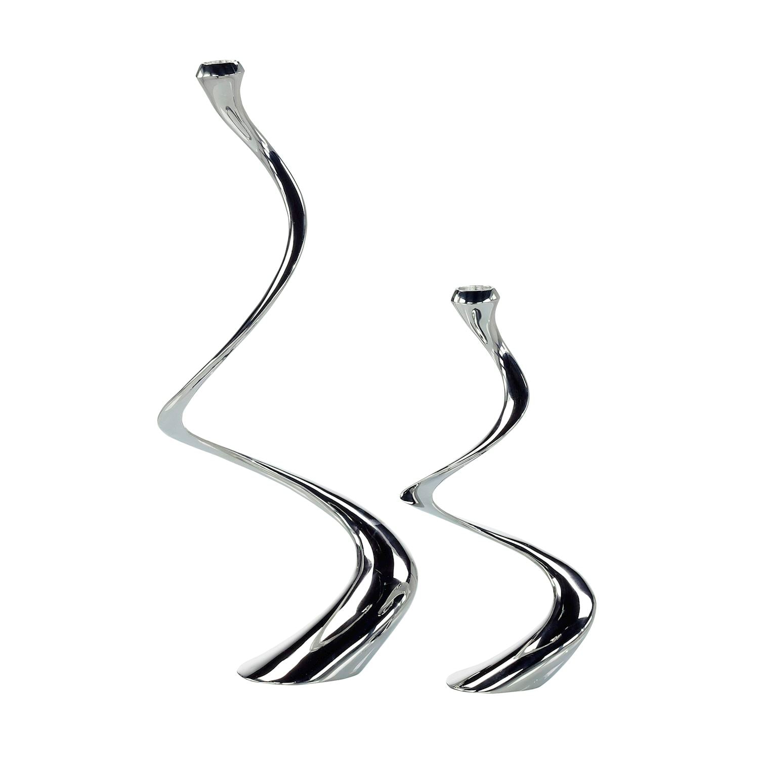 Silver Spiral Candleholders, Set of 2 by John Richard | Sutter & Vale