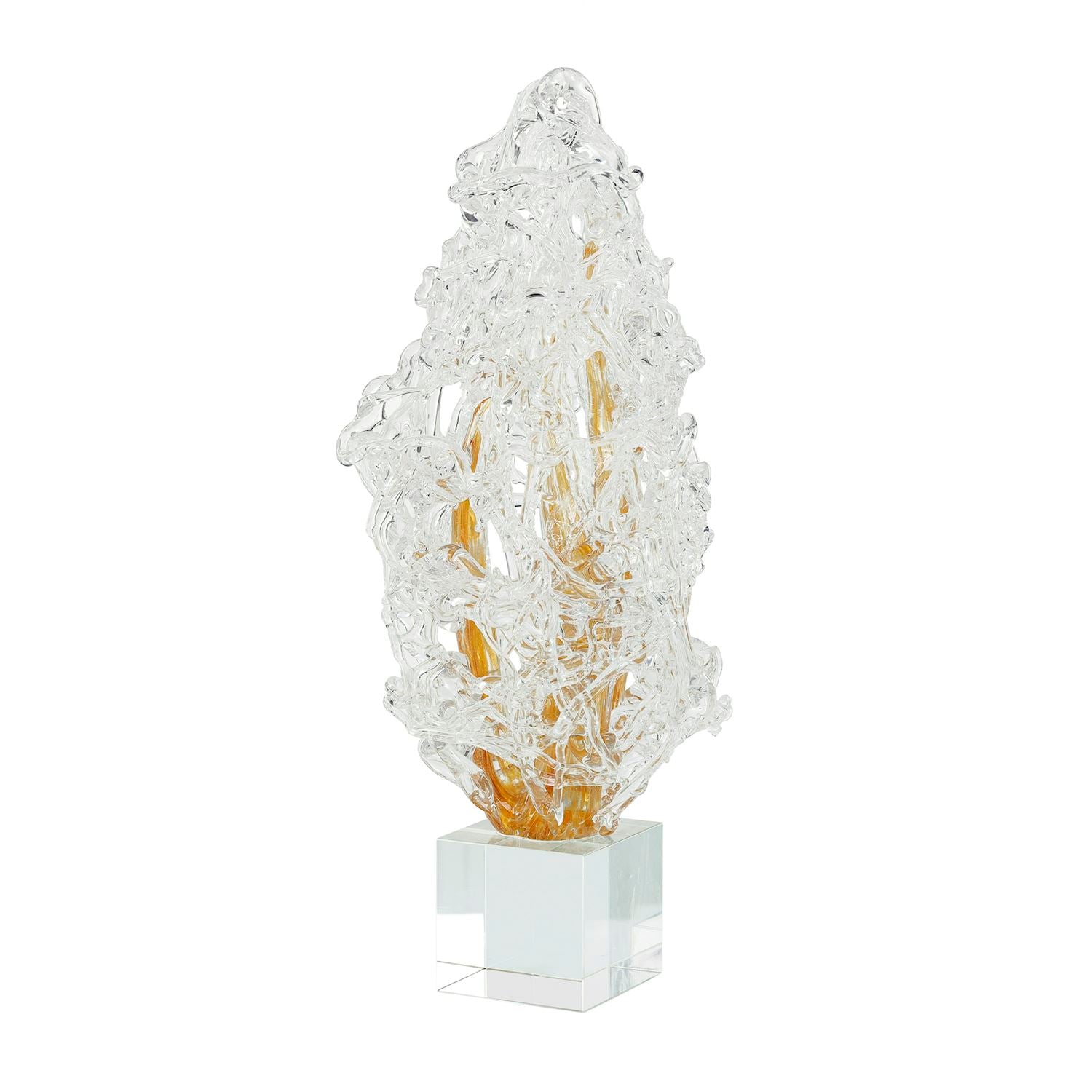 Frozen Flame Sculpture on Crystal Base, Large by John Richard | Sutter & Vale