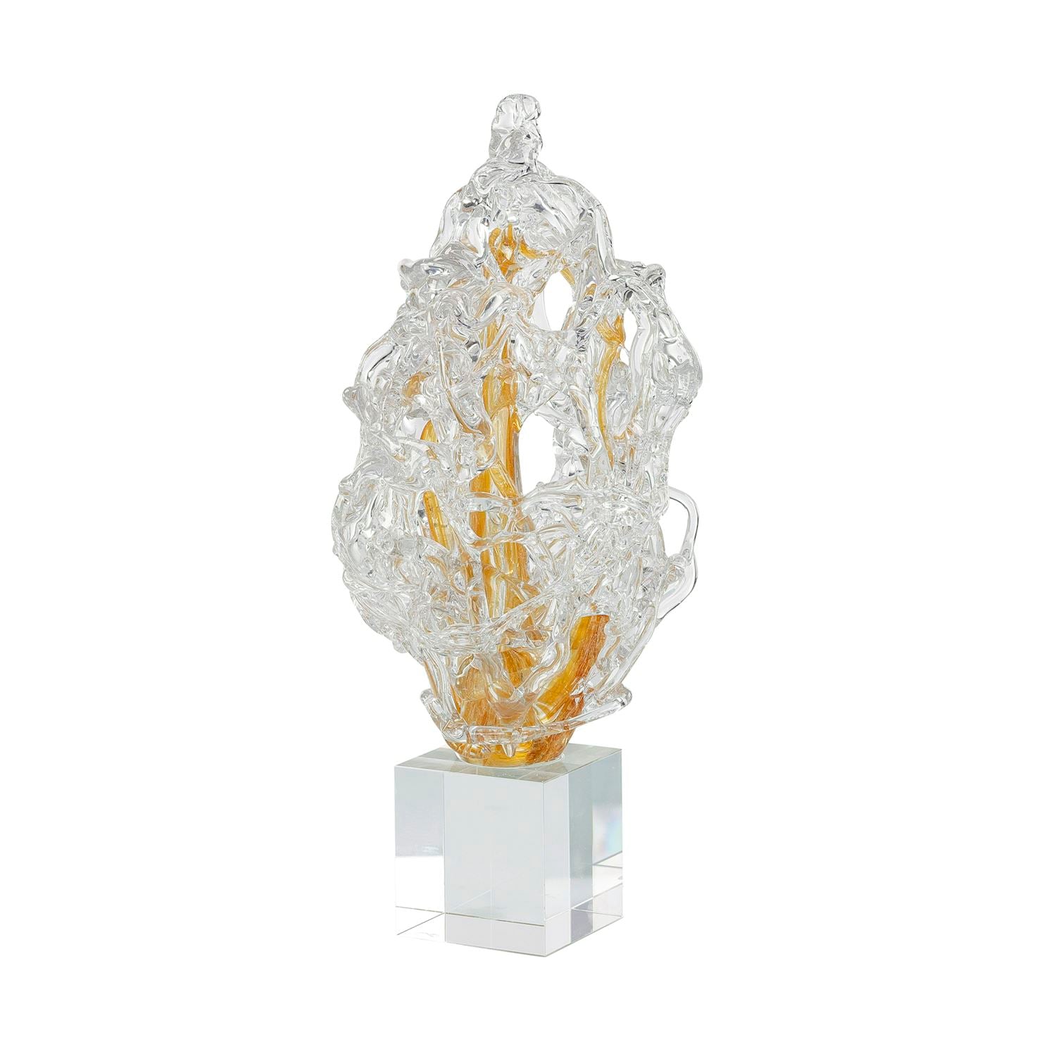 Frozen Flame Sculpture on Crystal Base, Small by John Richard | Sutter & Vale