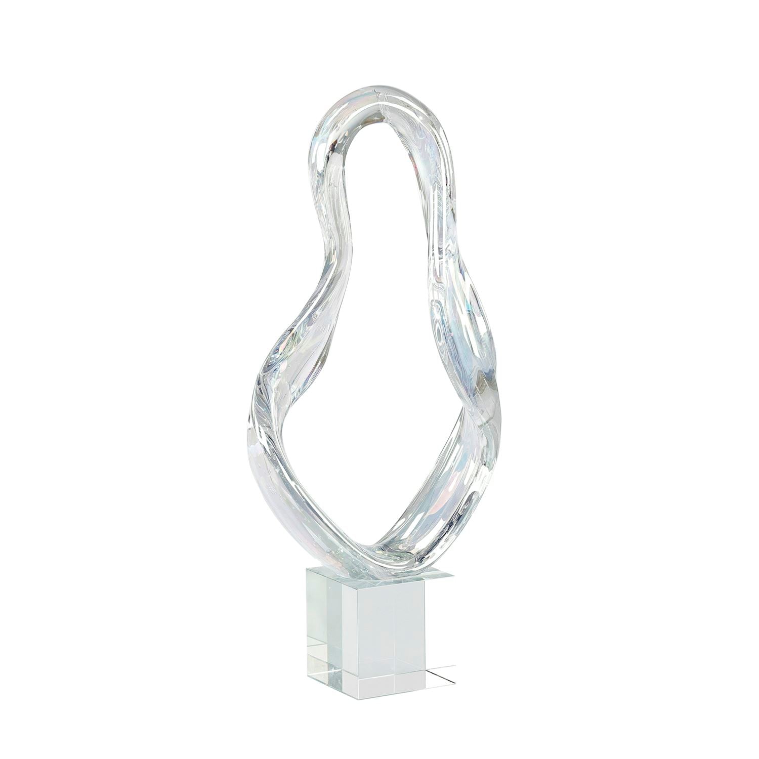 Prismatic Loop Sculpture on Crystal Base, Large by John Richard | Sutter & Vale