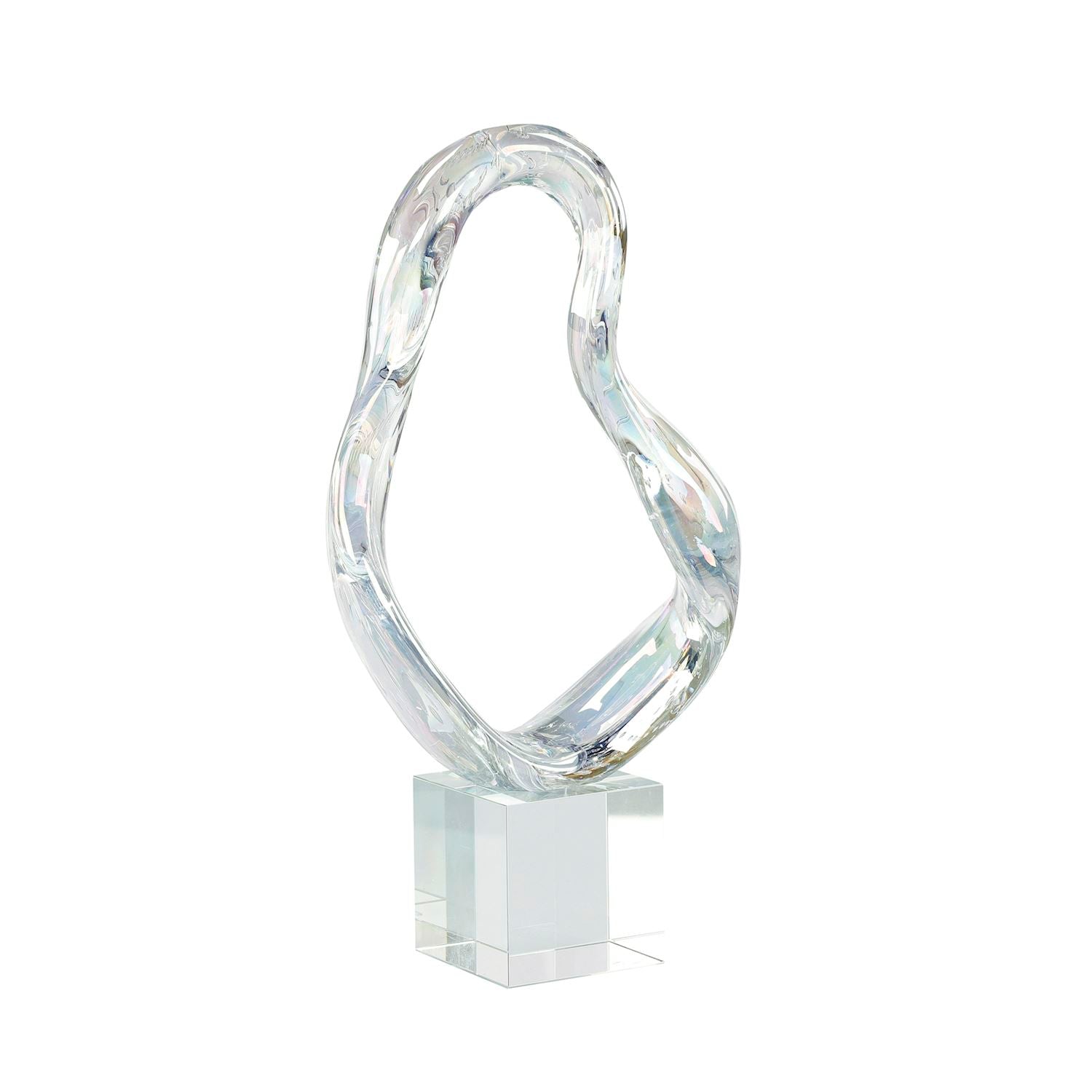 Prismatic Loop Sculpture on Crystal Base, Medium by John Richard | Sutter & Vale