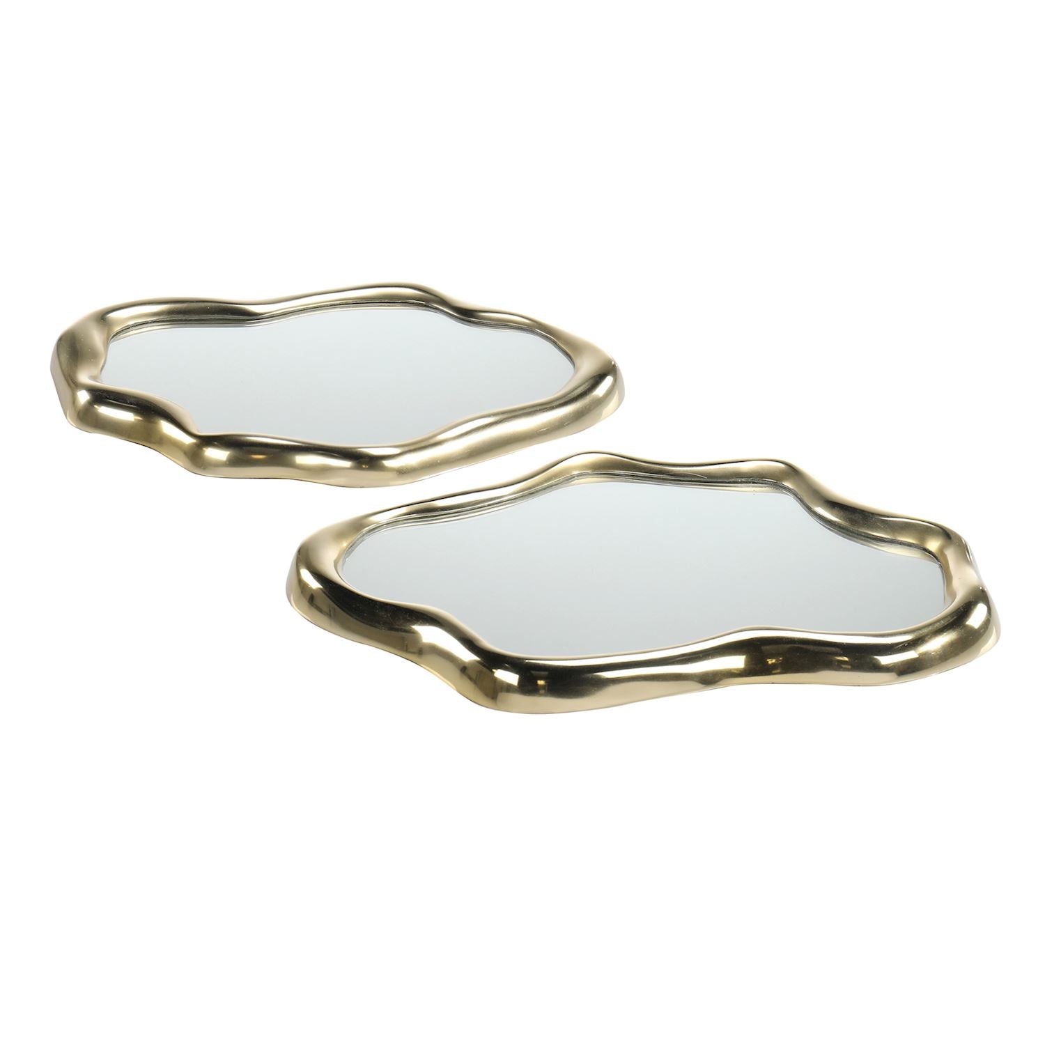 Flowing Gold Trays, Set of 2 by John Richard | Sutter & Vale