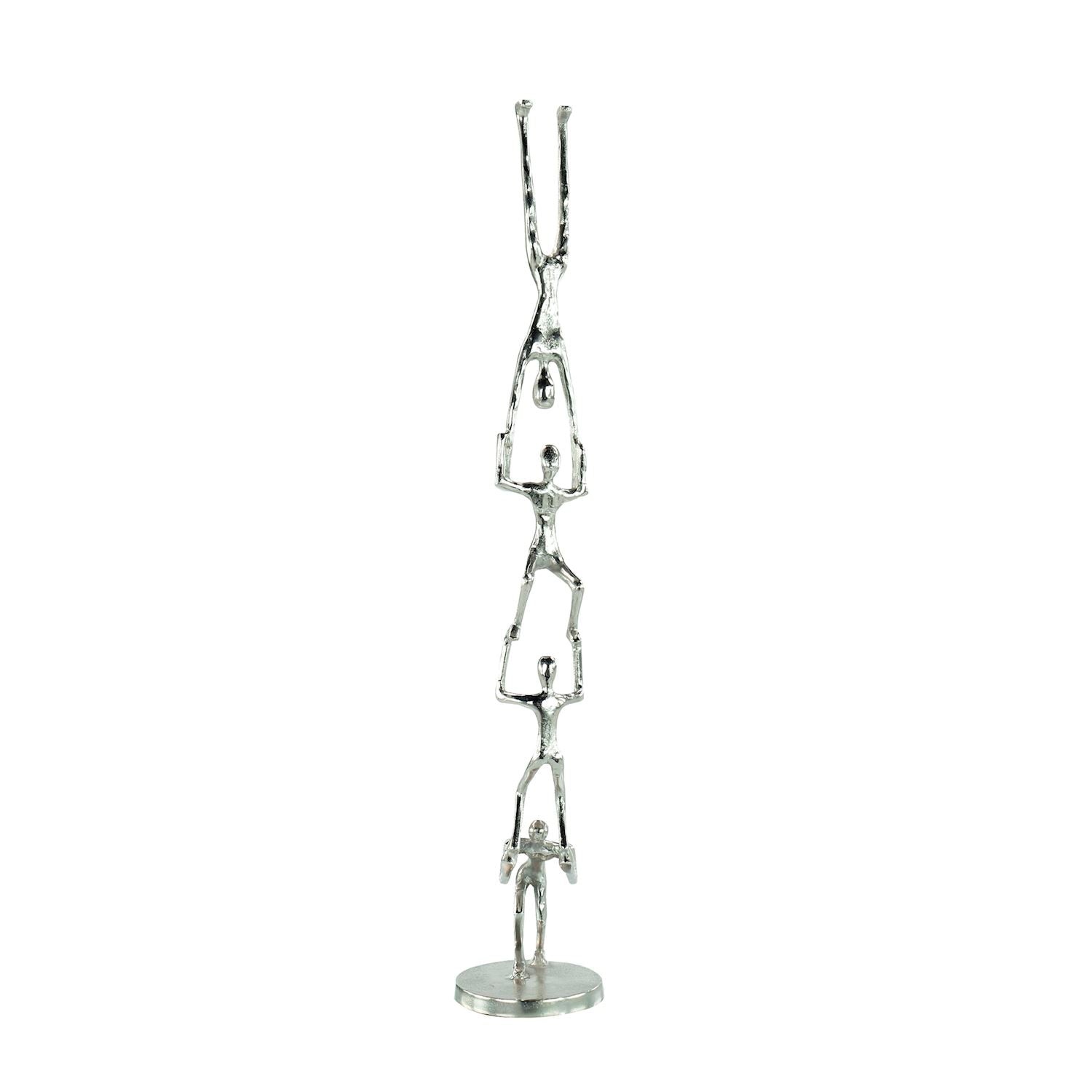 Gymnast Tower Sculpture, Large Nickel – Art by John Richard | Sutter & Vale