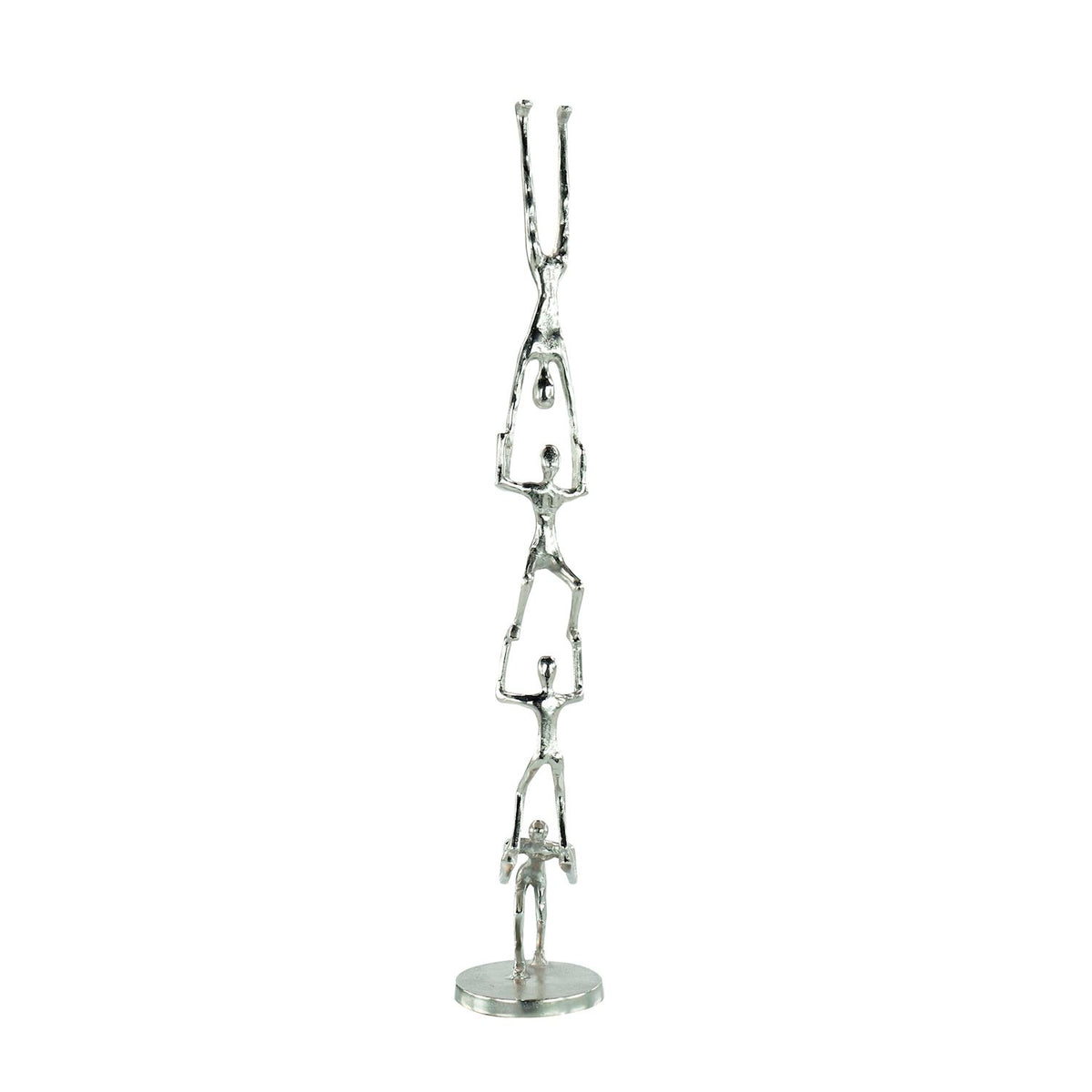 Gymnast Tower Sculpture, Large Nickel – Art by John Richard | Sutter & Vale