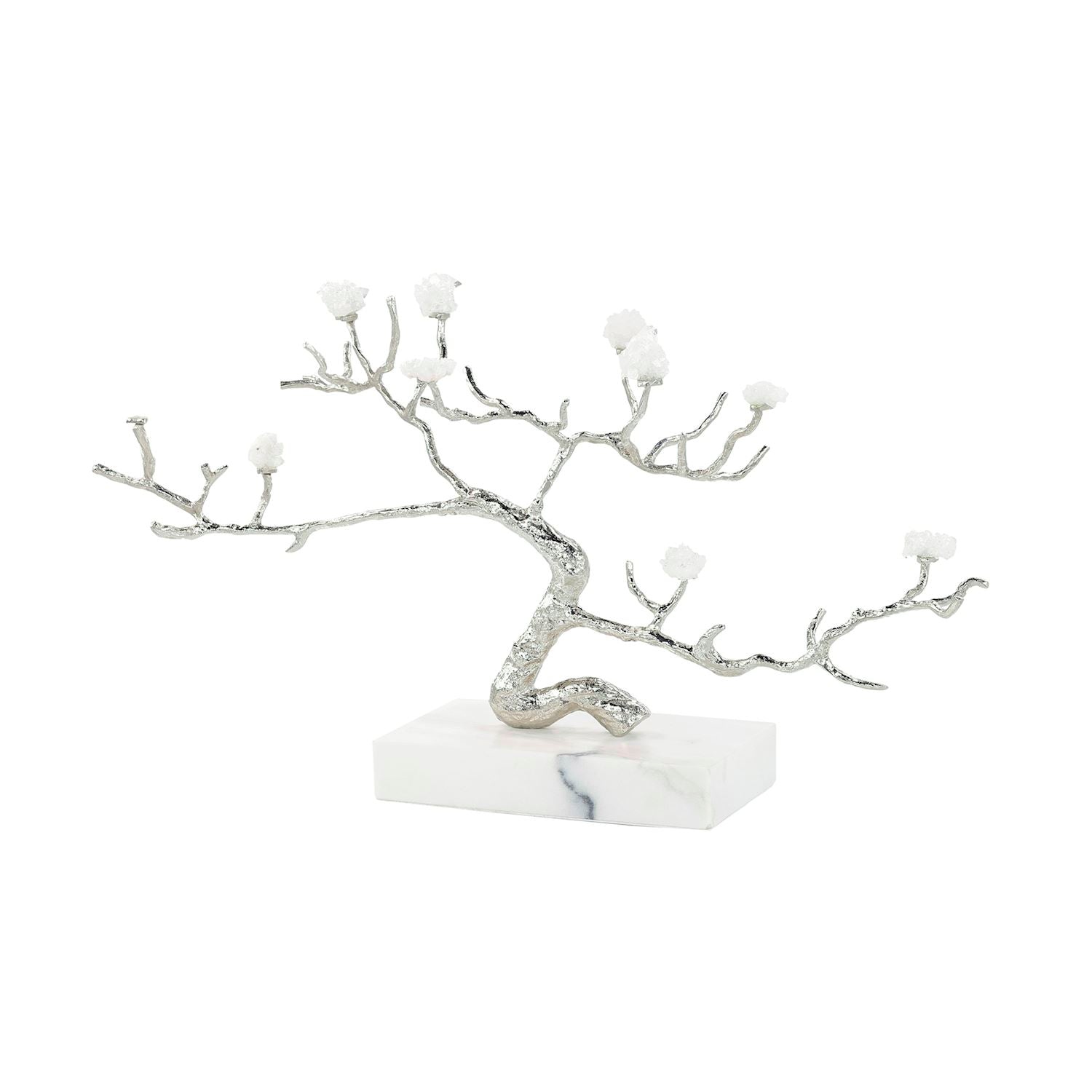 Crystal Canopy Sculpture on Marble Base, Nickel by John Richard | Sutter & Vale