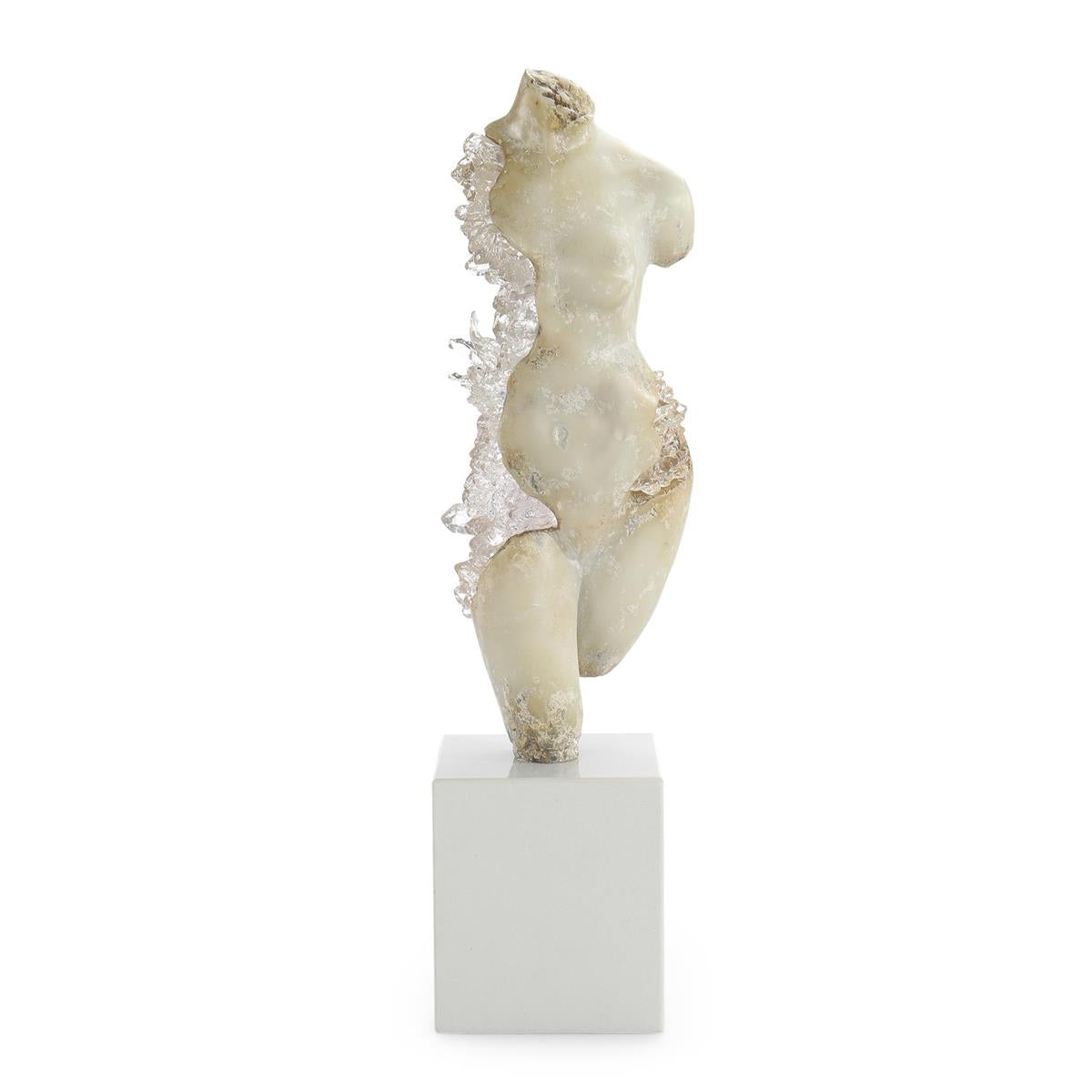 Crystal Maiden Sculpture on Marble Base by John Richard | Sutter & Vale