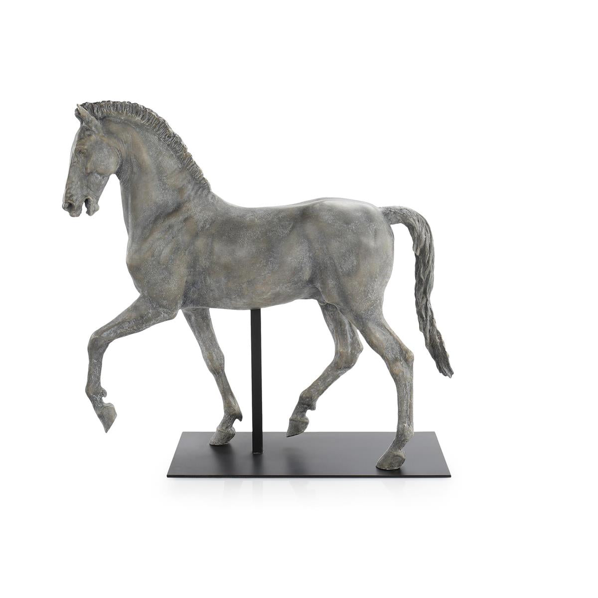 Trotting Horse Sculpture on Metal Base by John Richard | Sutter & Vale