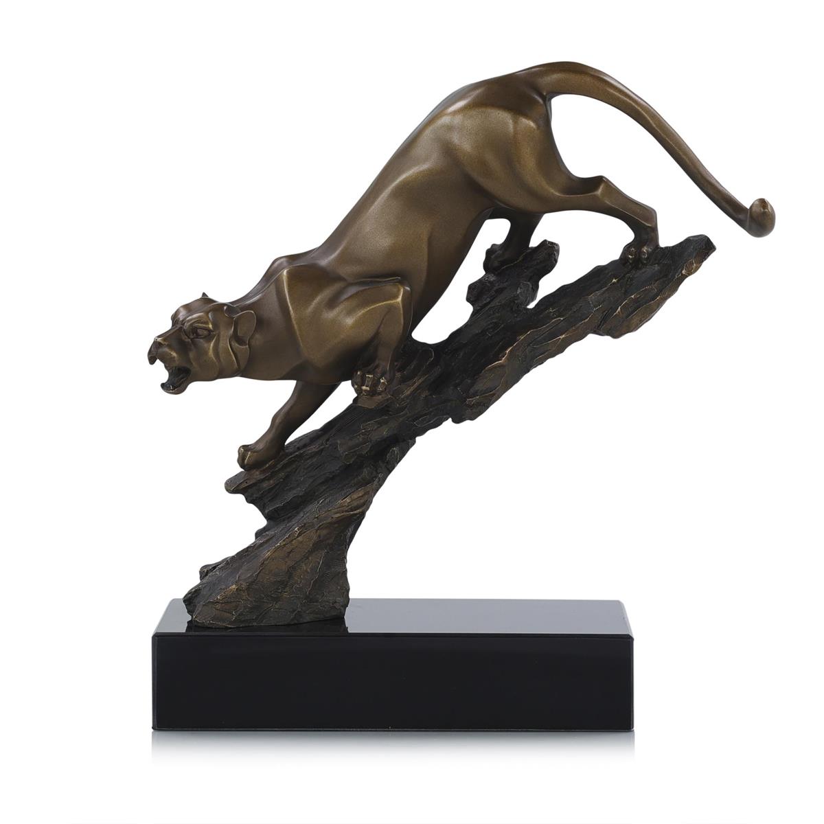 Perched Predator Sculpture on Marble Base – Art by John Richard | Sutter & Vale