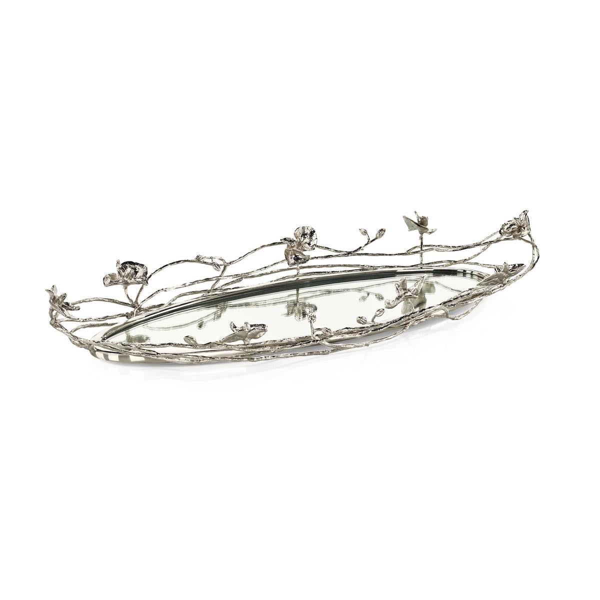 Orchids in Bloom Tray, Nickel by John Richard | Sutter & Vale