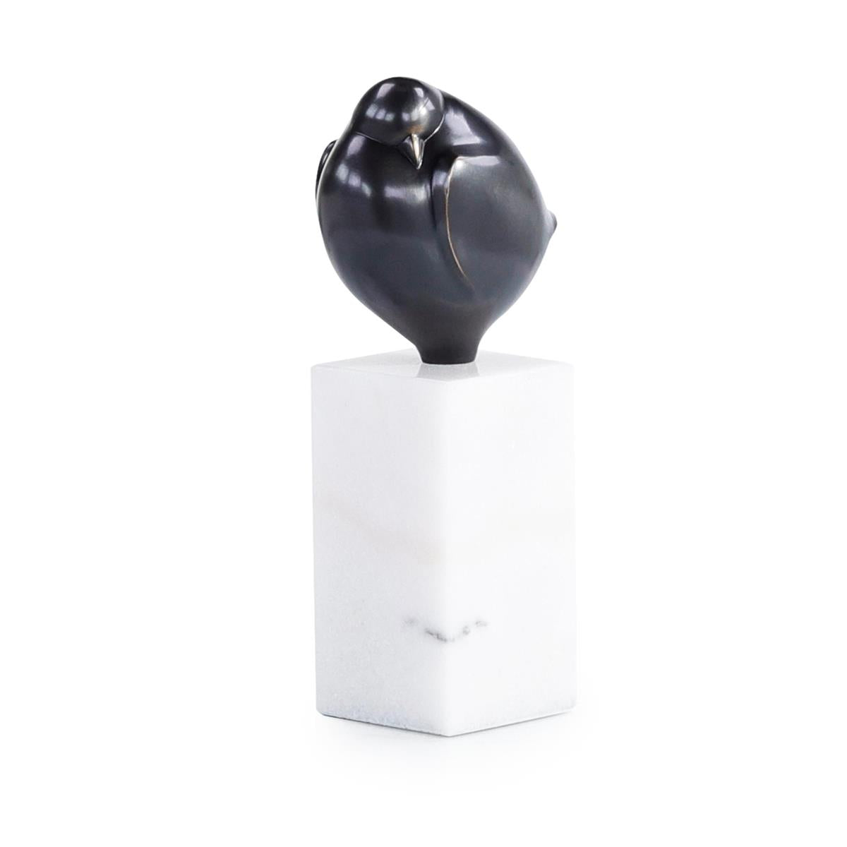 Bronzed Bird Sculpture on Marble Base, Large by John Richard | Sutter & Vale