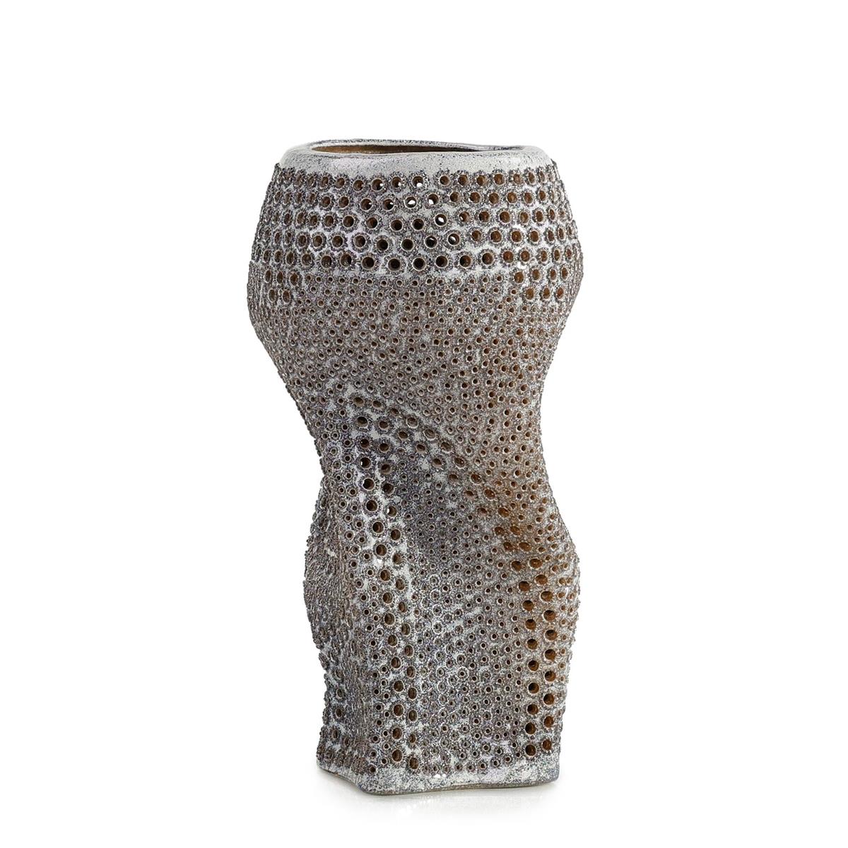Perforated Porcelain Vase, Silver – Art by John Richard | Sutter & Vale