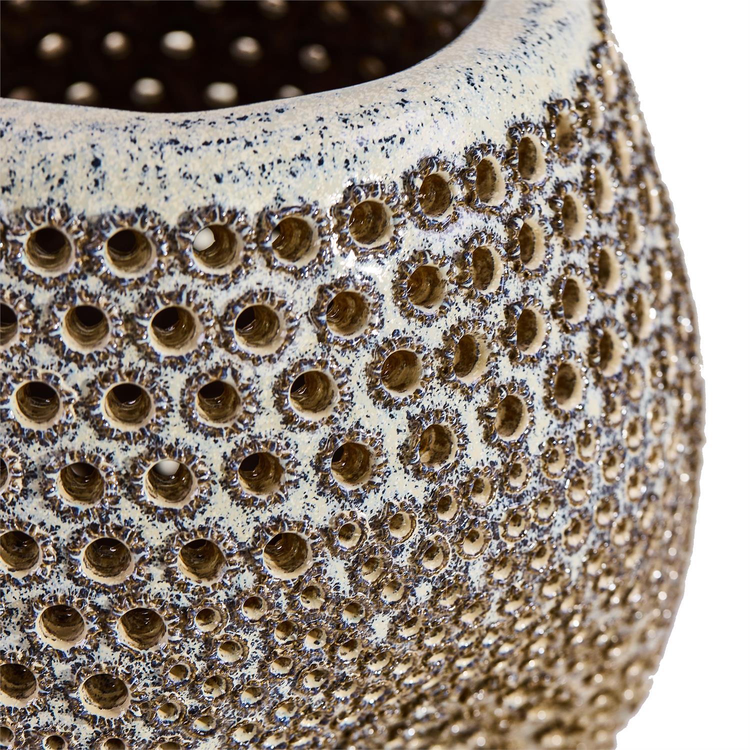 Perforated Porcelain Vase, Silver