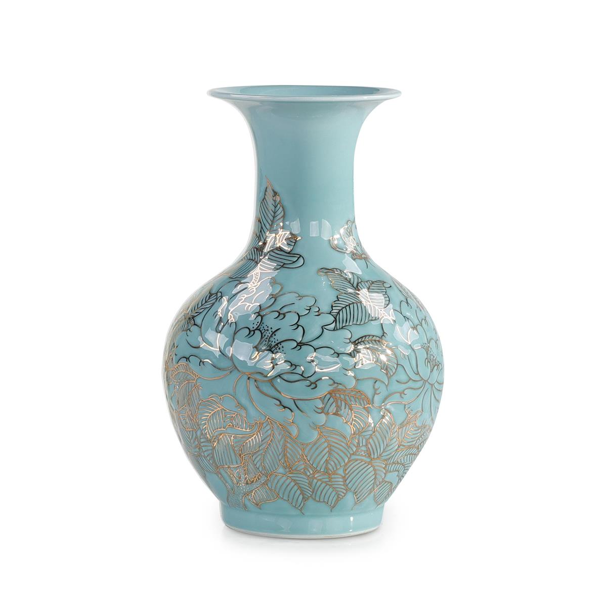 Turquoise Florals Vase – Art by John Richard | Sutter & Vale