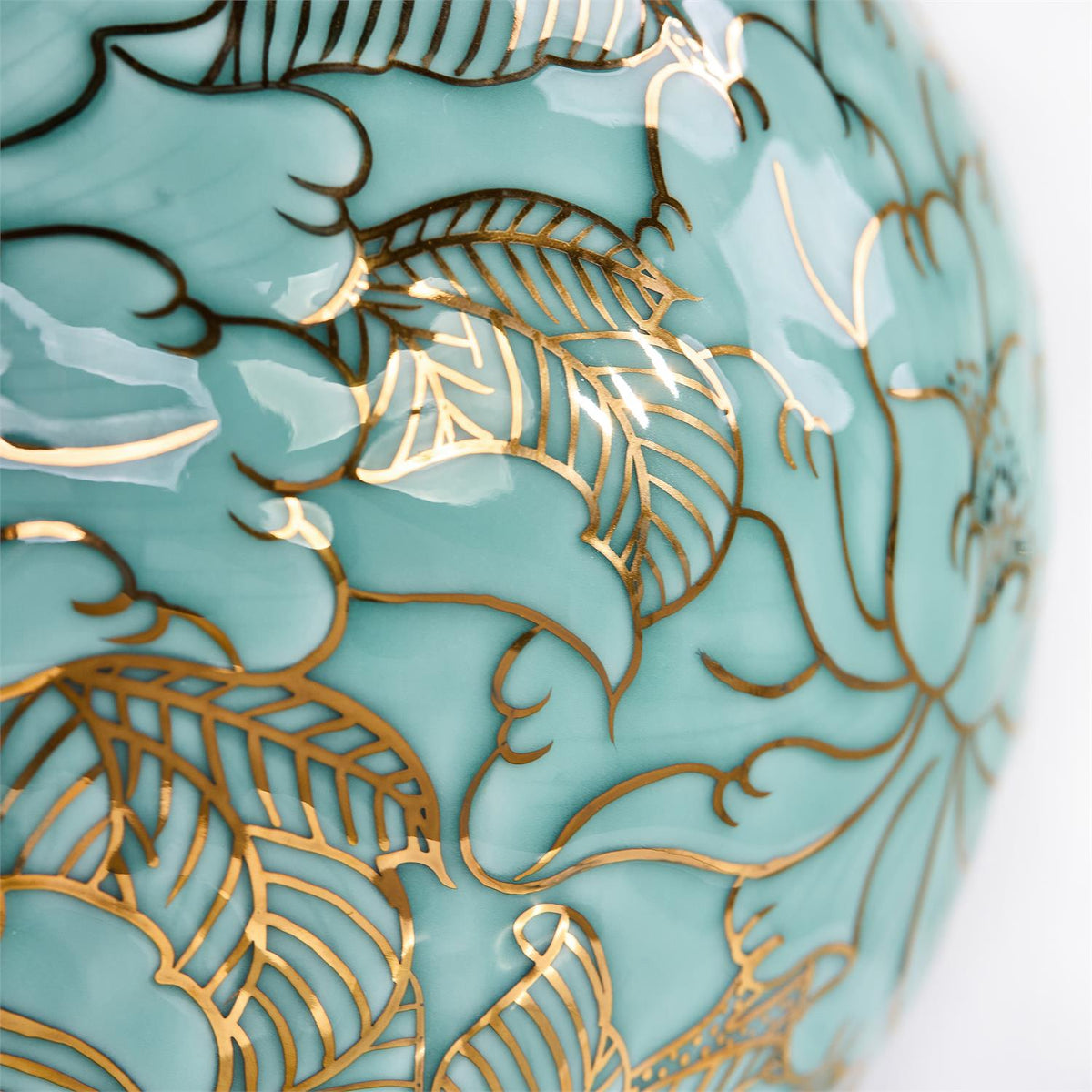 Turquoise Florals Vase