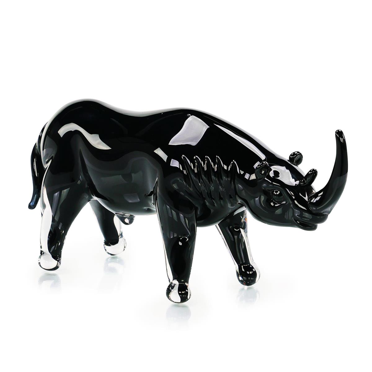 Glass Rhino Sculpture by John Richard | Sutter & Vale