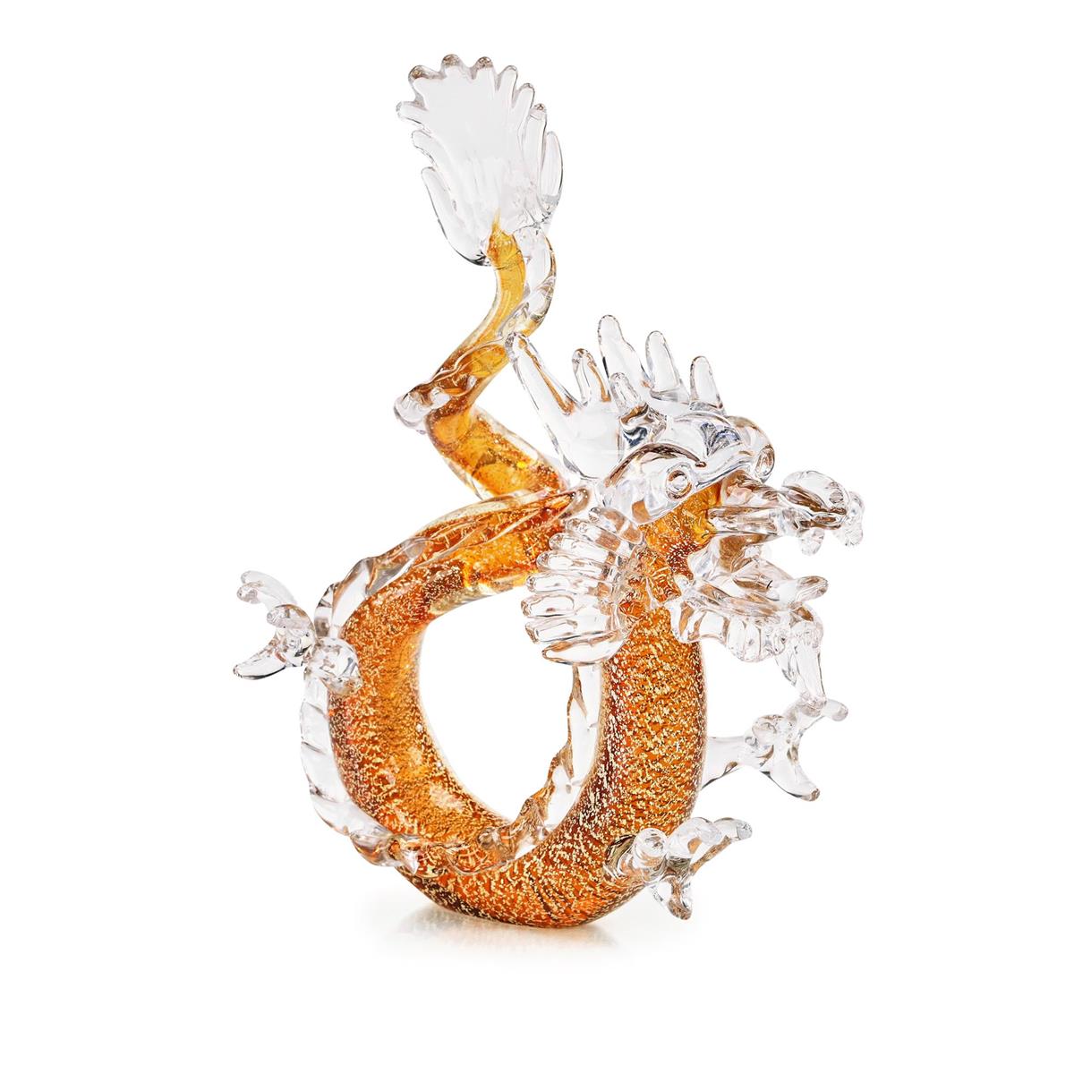Glass Dragon Sculpture, Large Amber – Art by John Richard | Sutter & Vale