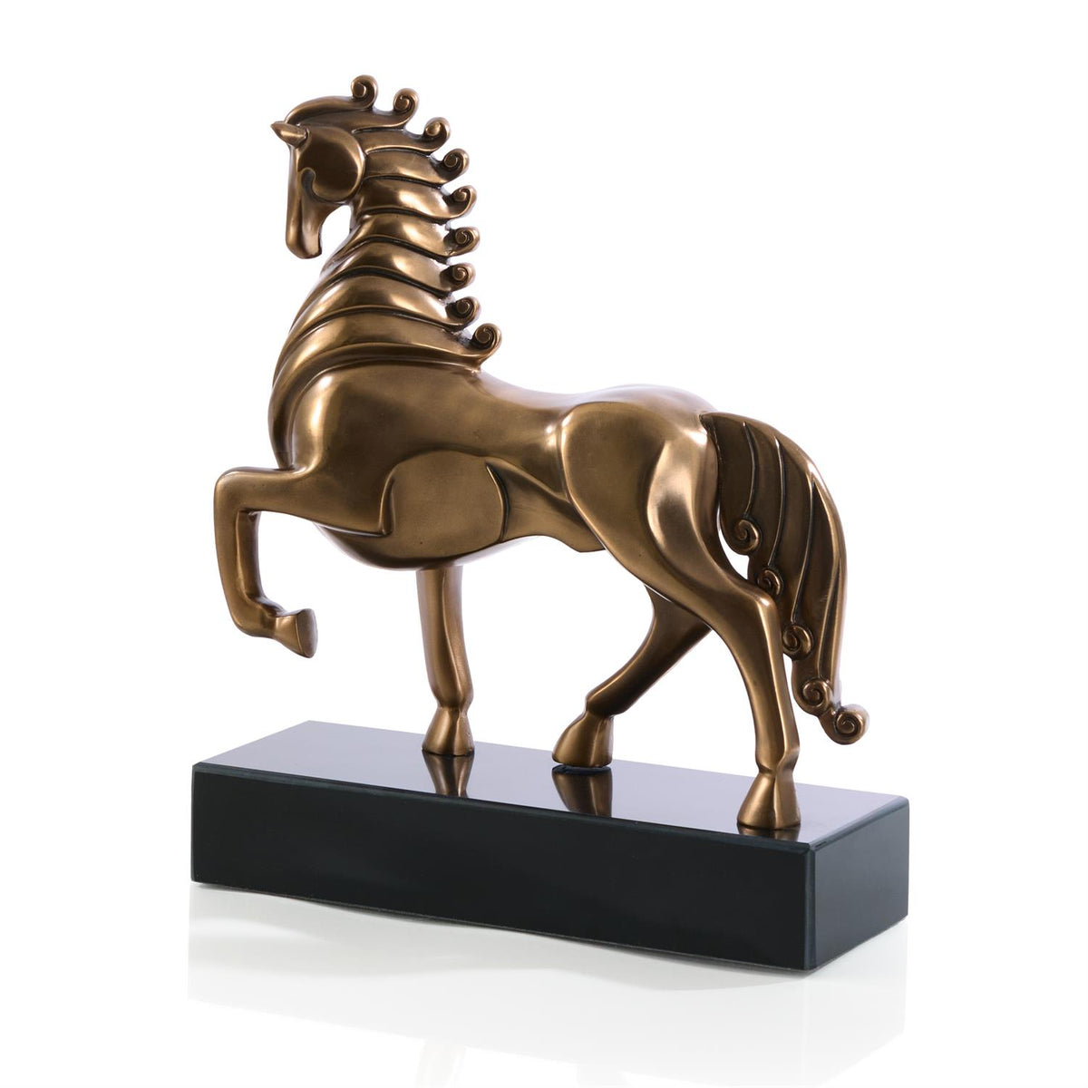 Plated Horse Sculpture on Marble
