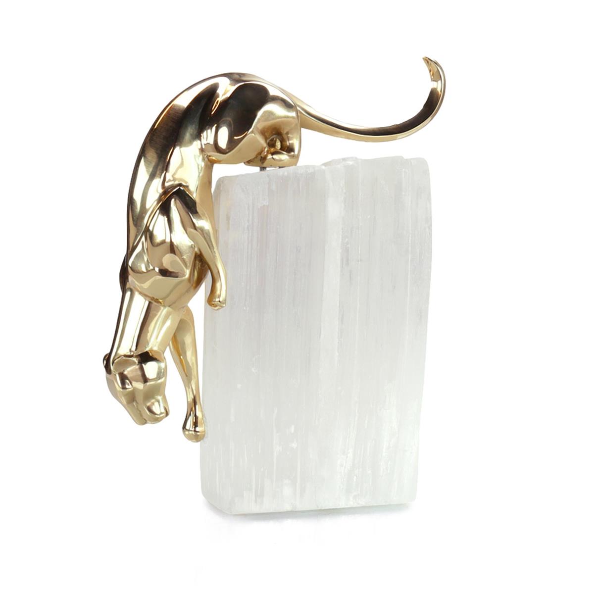 Panther Sculpture on Selenite – Art by John Richard | Sutter & Vale