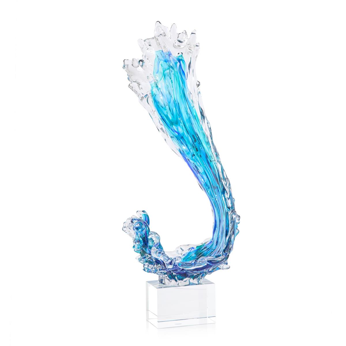Sweeping Wave Sculpture on Crystal – Art by John Richard | Sutter & Vale