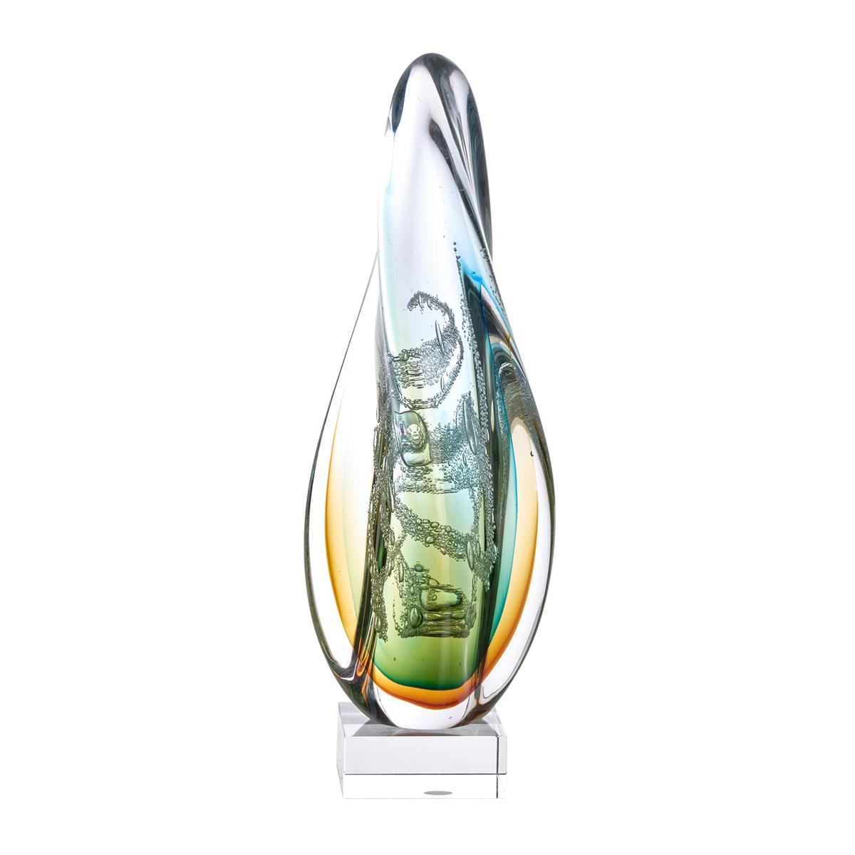 Abstract Aurora Sculpture on Crystal – Art by John Richard | Sutter & Vale