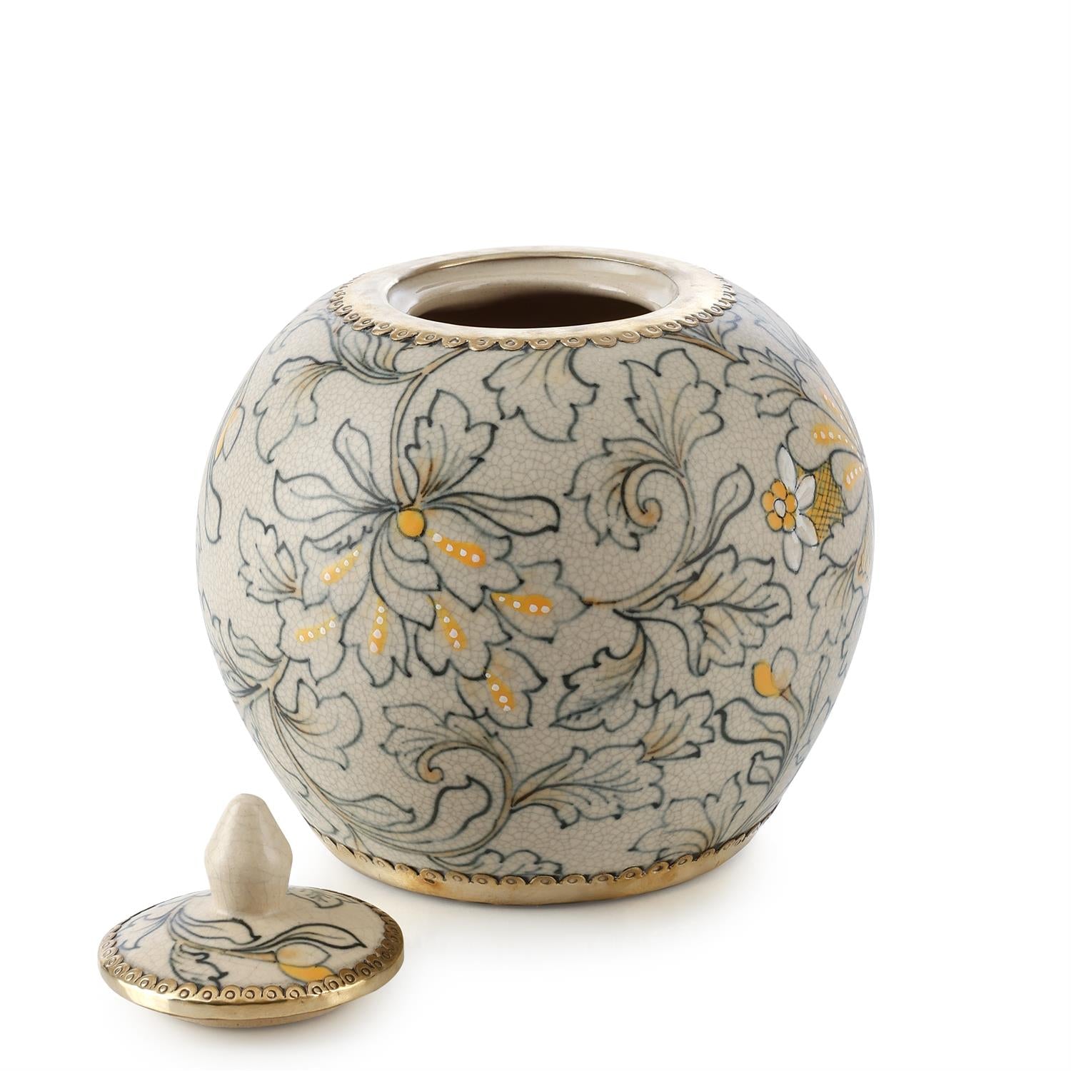 Lidded Foliage Jar, Small