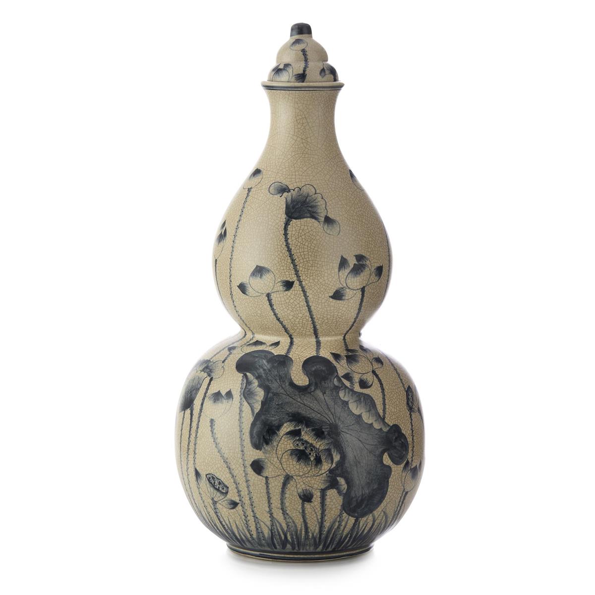 Lidded Blue Lotus Jar by John Richard | Sutter & Vale