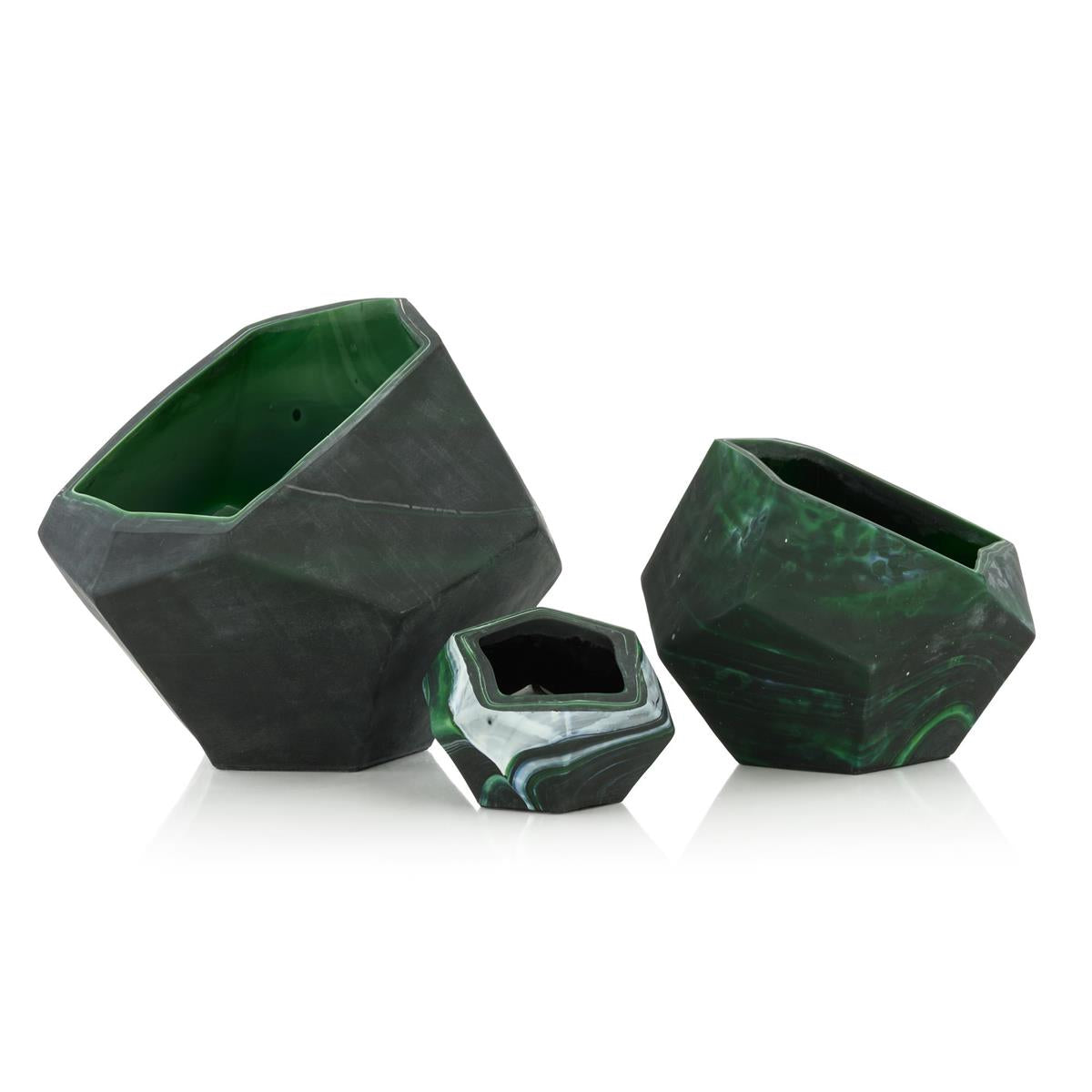 Eon Bowls, Set of 3 Green by John Richard | Sutter & Vale