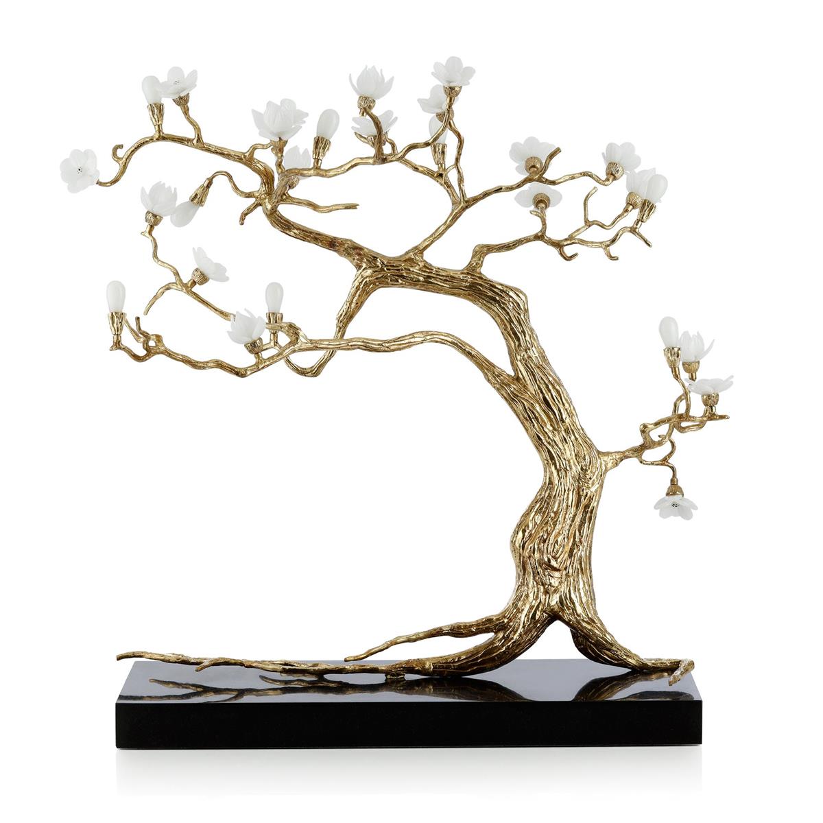 Sakura Sculpture on Marble, Brass by John Richard | Sutter & Vale
