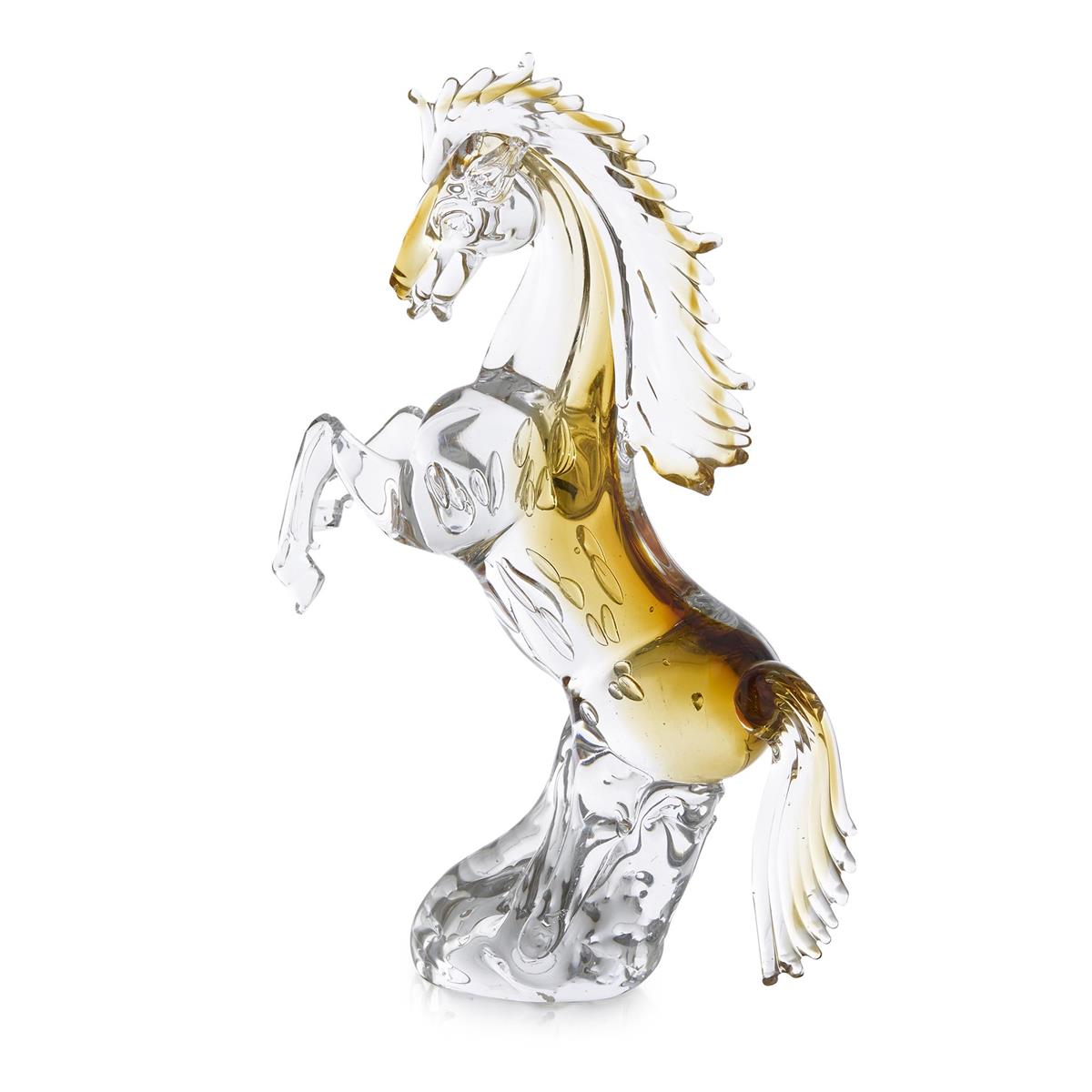Rearing Glass Horse Sculpture by John Richard | Sutter & Vale
