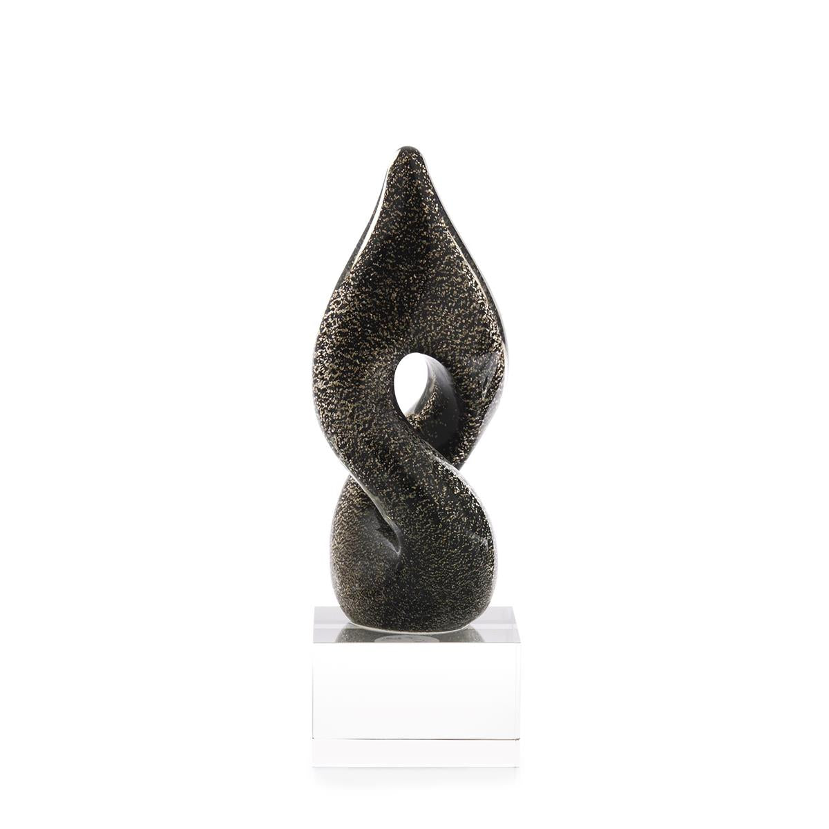 Abstract Twist Sculpture on Crystal – Art by John Richard | Sutter & Vale