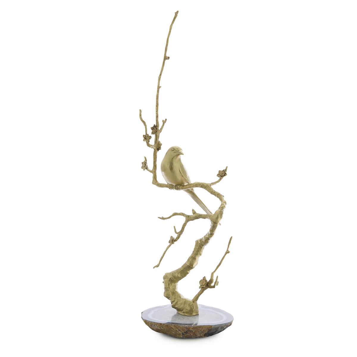 Perched Brass Bird Sculpture on Agate by John Richard | Sutter & Vale