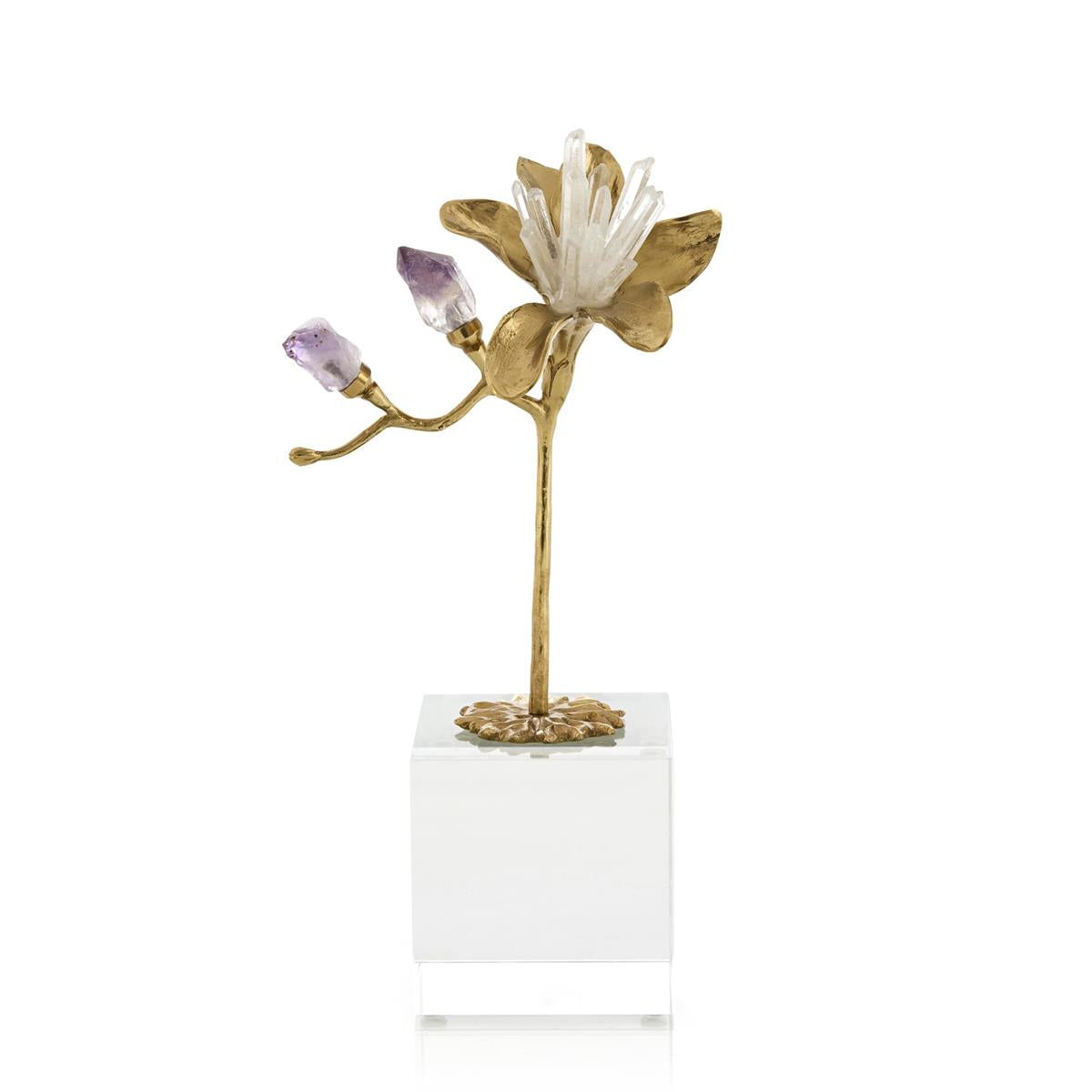 Embellished Blossom Sculpture on Crystal, Large by John Richard | Sutter & Vale