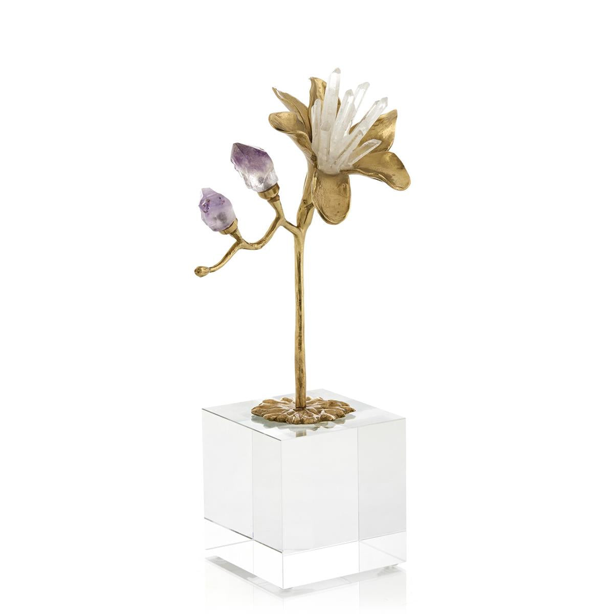 Embellished Blossom Sculpture on Crystal, Large by John Richard | Sutter & Vale