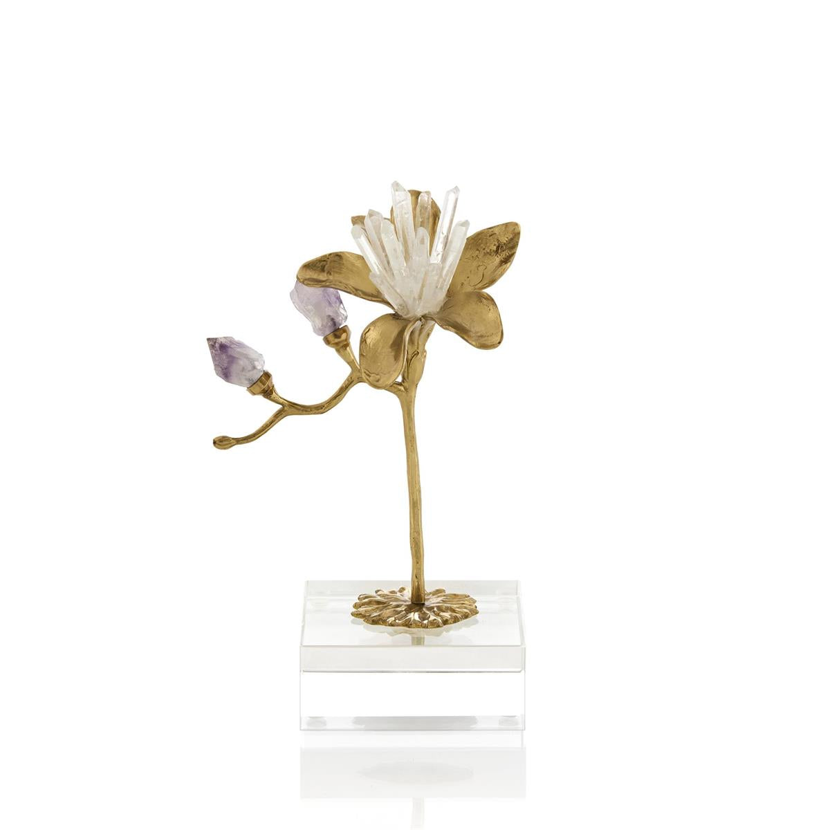 Embellished Blossom Sculpture on Crystal, Small by John Richard | Sutter & Vale