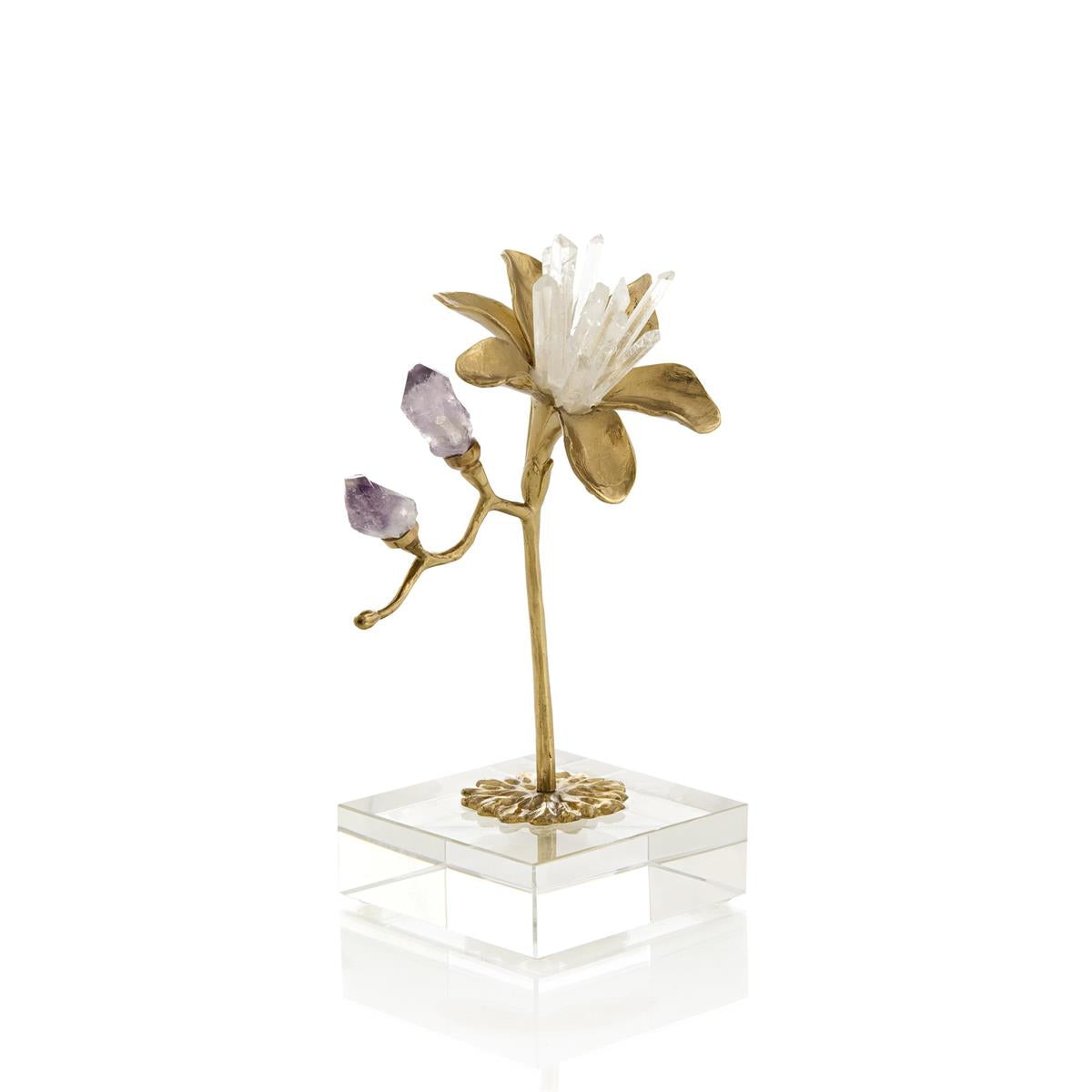 Embellished Blossom Sculpture on Crystal, Small by John Richard | Sutter & Vale