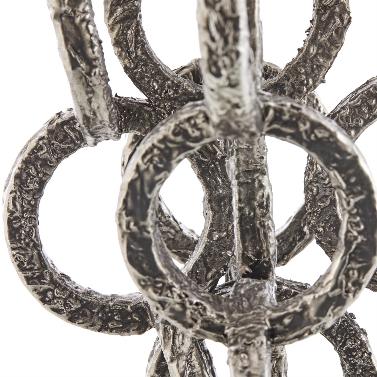 Iron Chain Sculpture on Marble