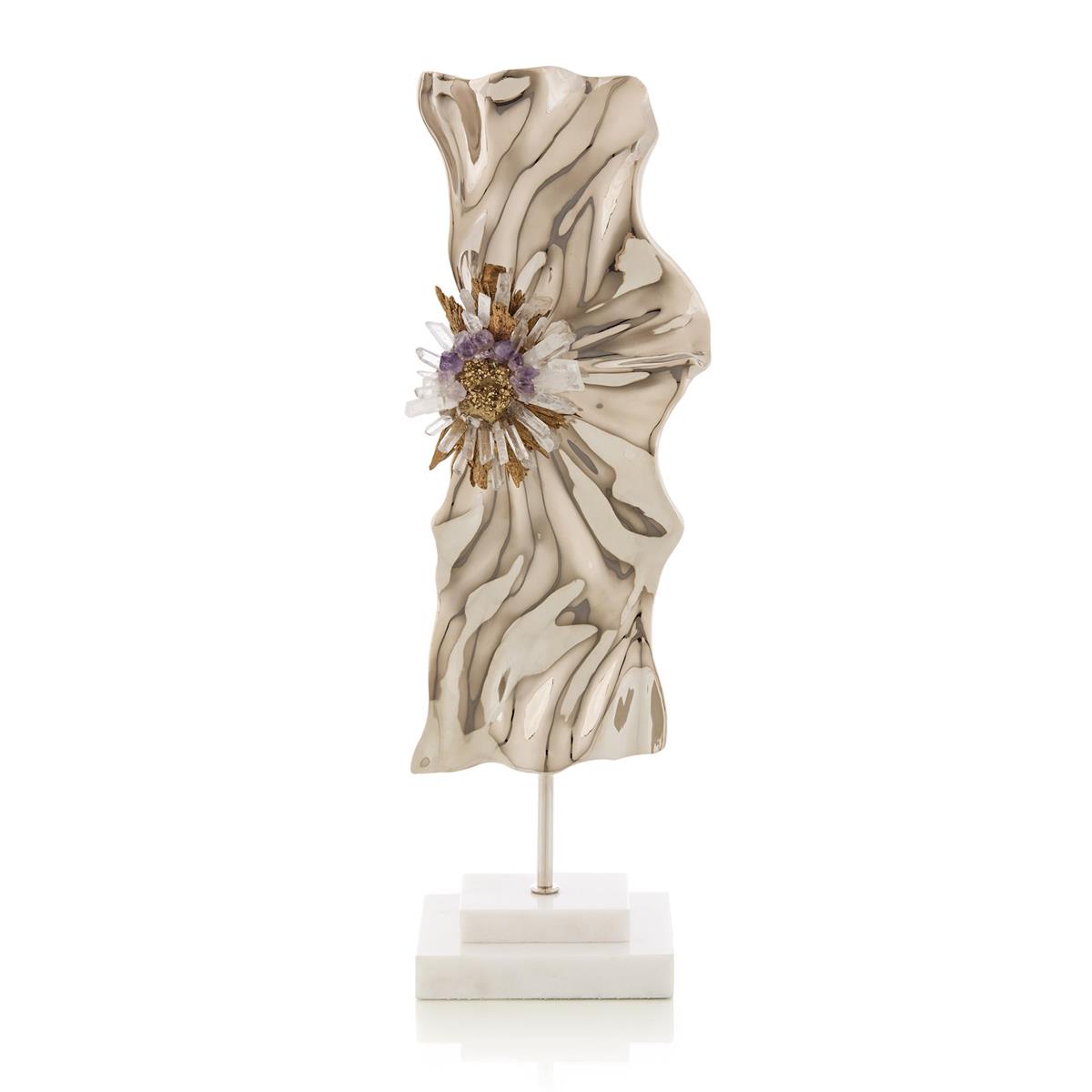 Abstract Ore Sculpture on Marble, Nickel by John Richard | Sutter & Vale