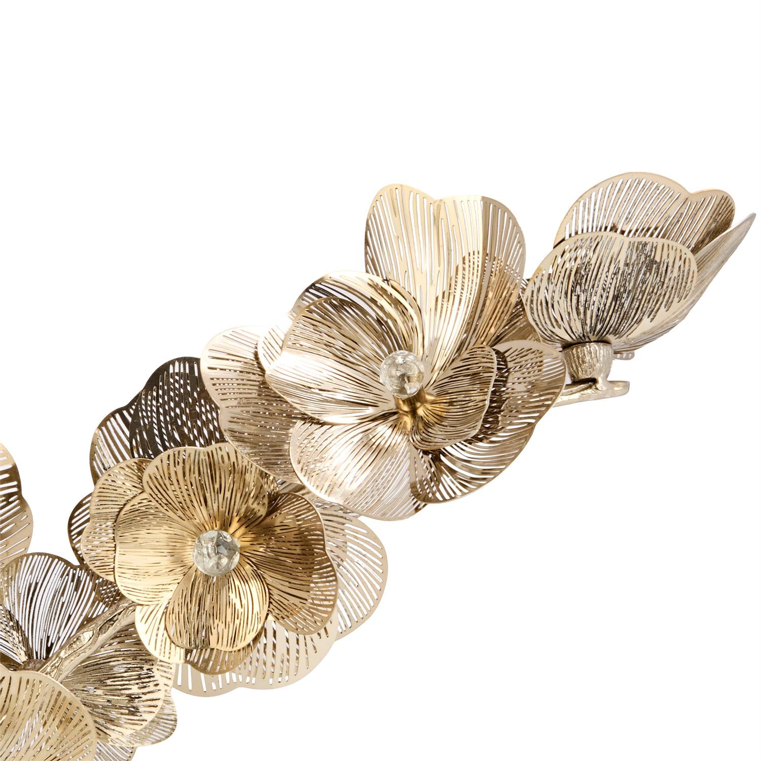 Golden Camellia Sculpture on Marble
