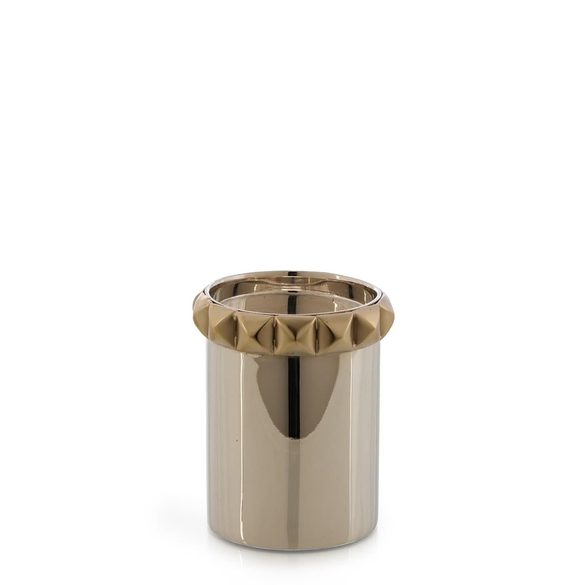 Studded Candleholder, Small Nickel – Art by John Richard | Sutter & Vale