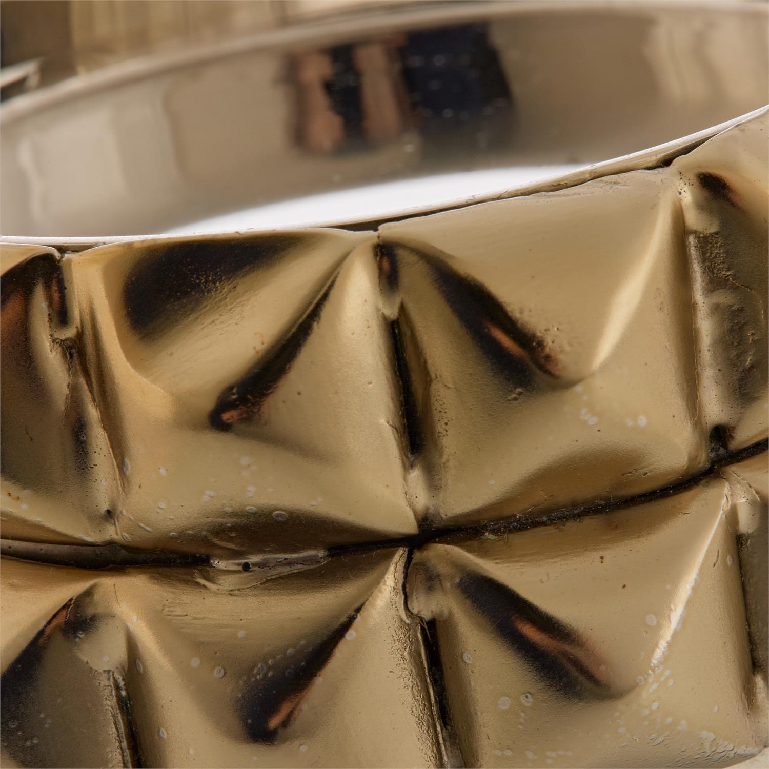 Studded Candleholder, Large Nickel
