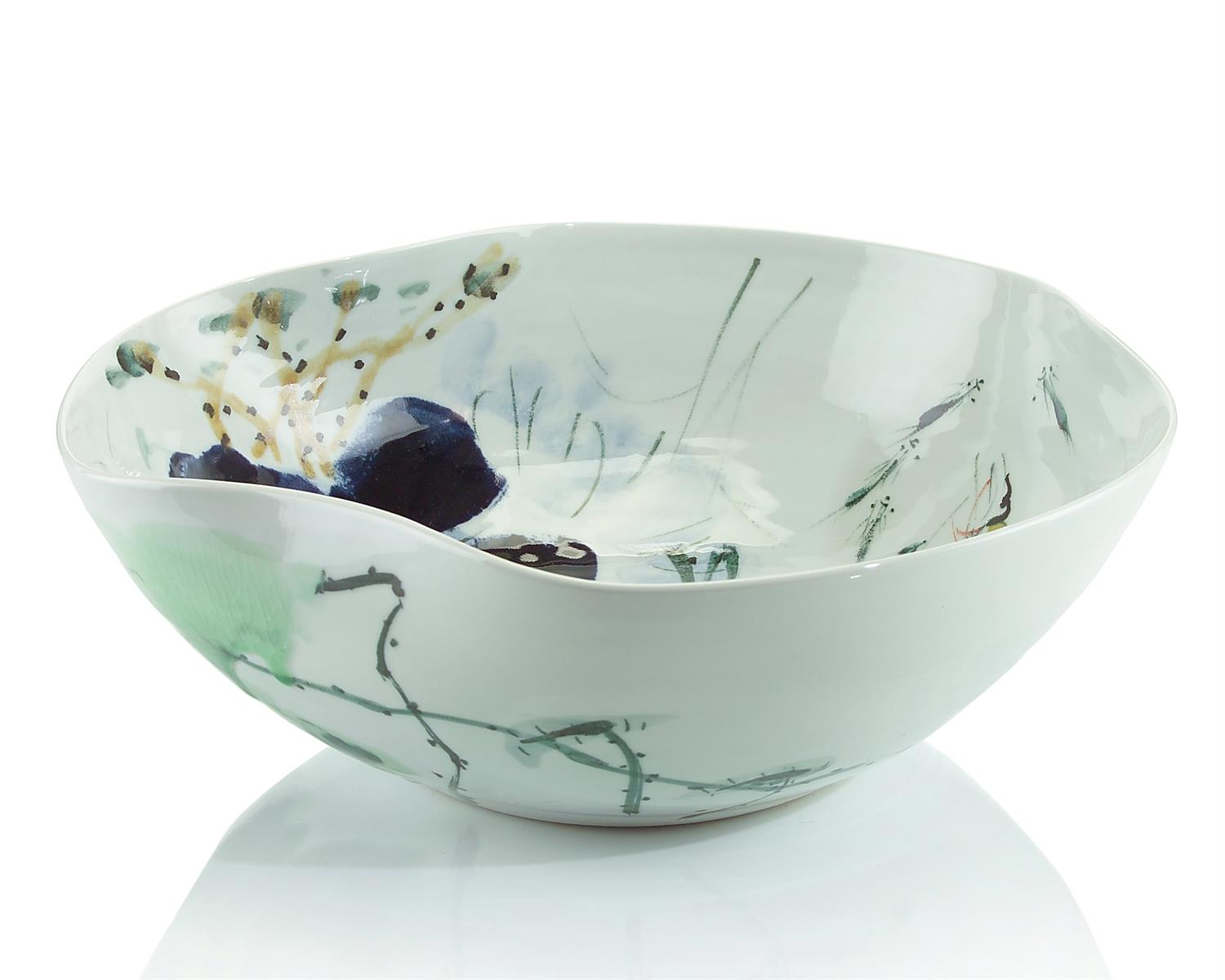 Curled-Rim Porcelain Bowl