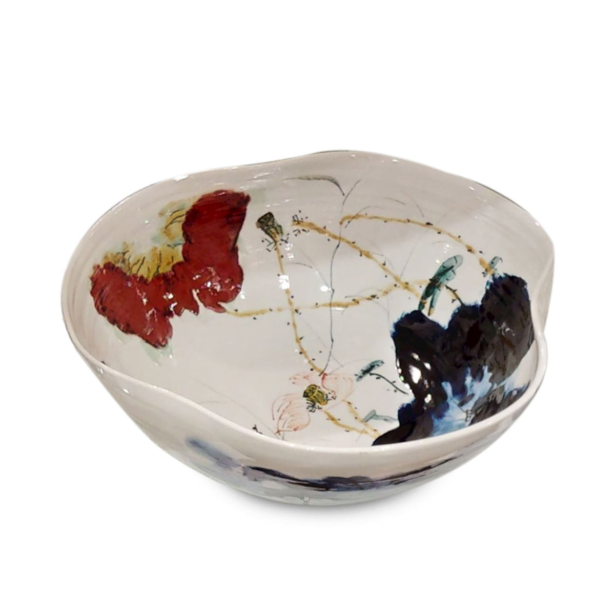 Curled-Rim Porcelain Bowl – Art by John Richard | Sutter & Vale