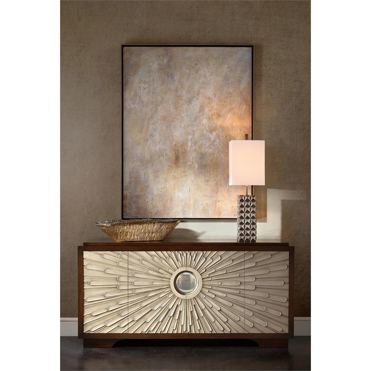 Nickel and Gold Textured Oval Bowl – Art by John Richard | Sutter & Vale