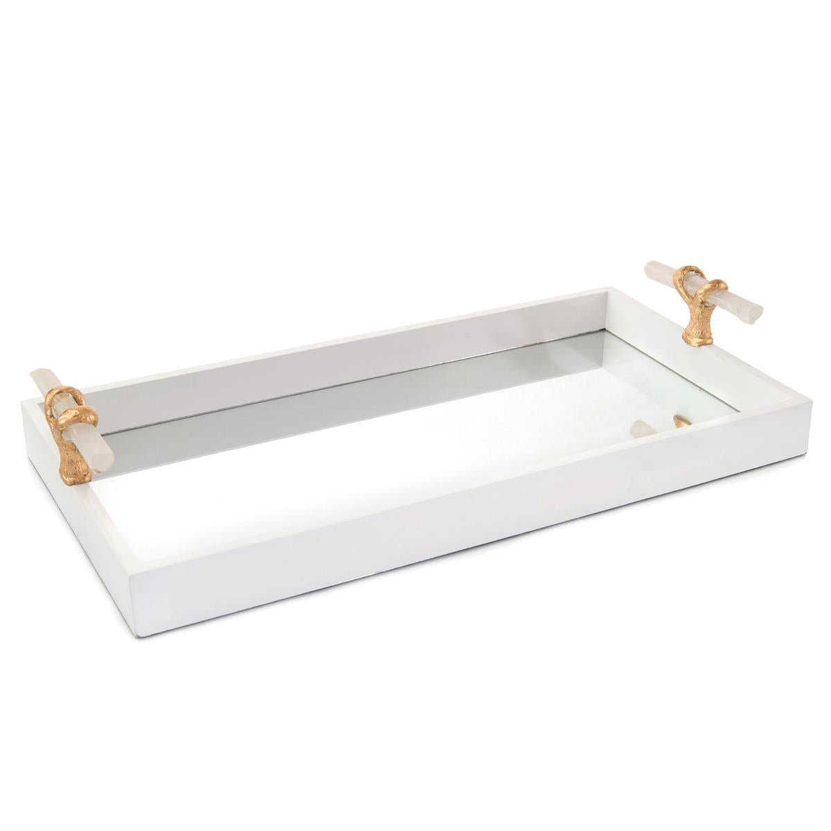 White Tray with Selenite Handles by John Richard | Sutter & Vale